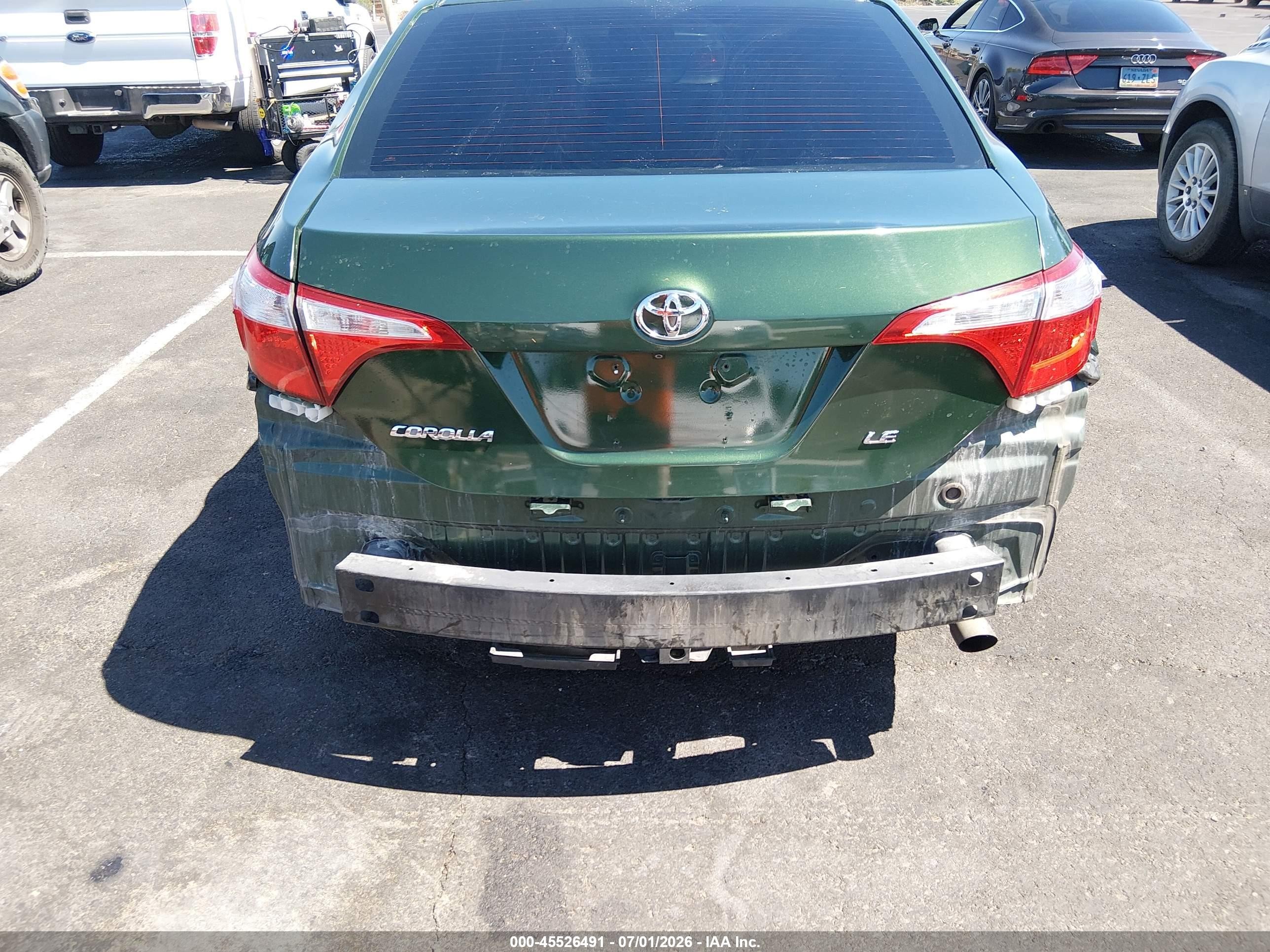 2015 Toyota Corolla Le Green vin: 5YFBURHEXFP193659