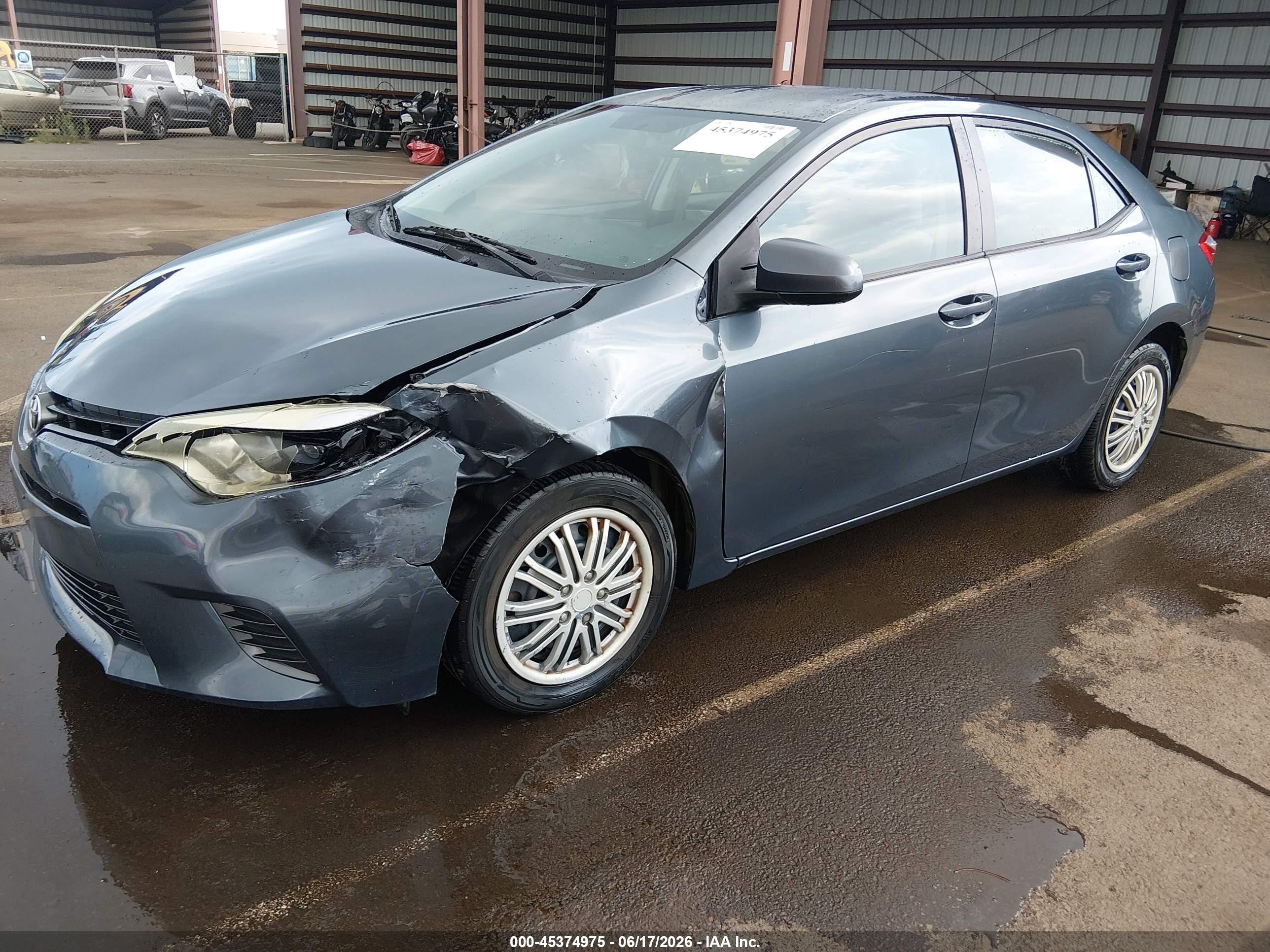 2015 Toyota Corolla Le/le Plus/le Premium Blue vin: 5YFBURHEXFP201310