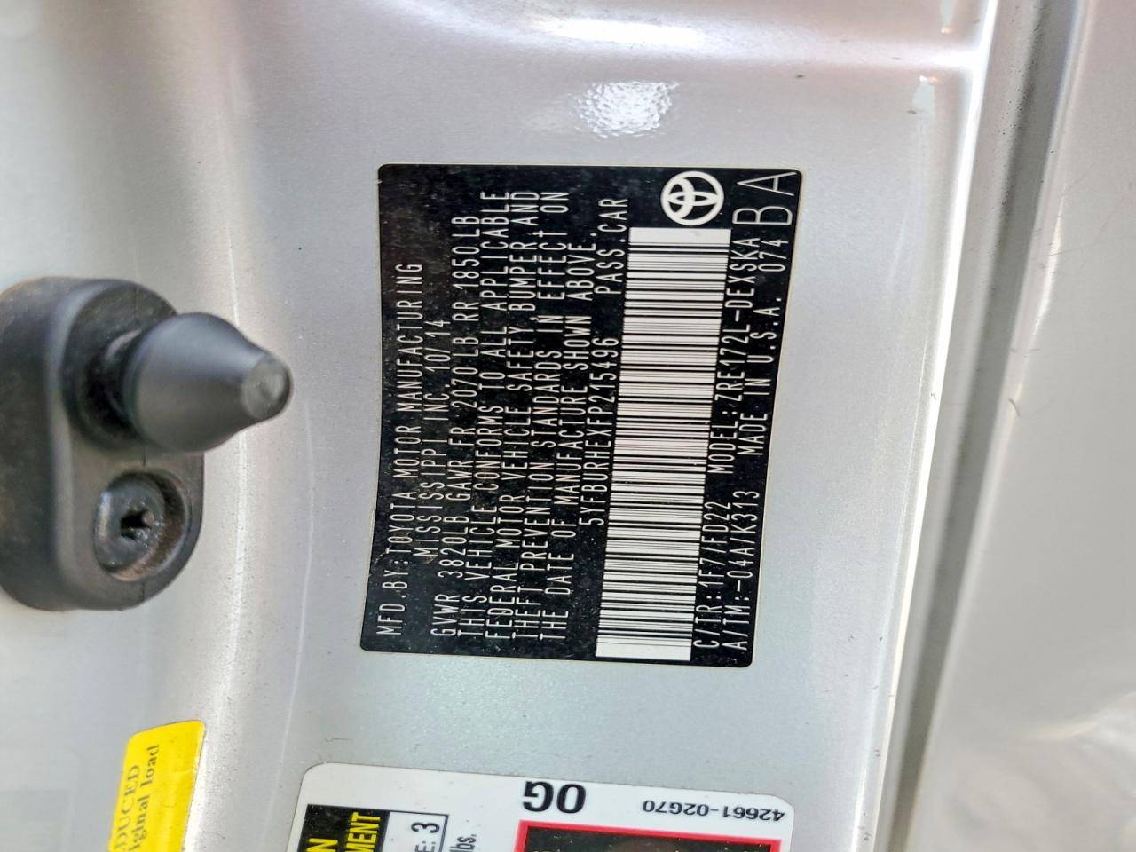2015 Toyota Corolla S Silver vin: 5YFBURHEXFP215496