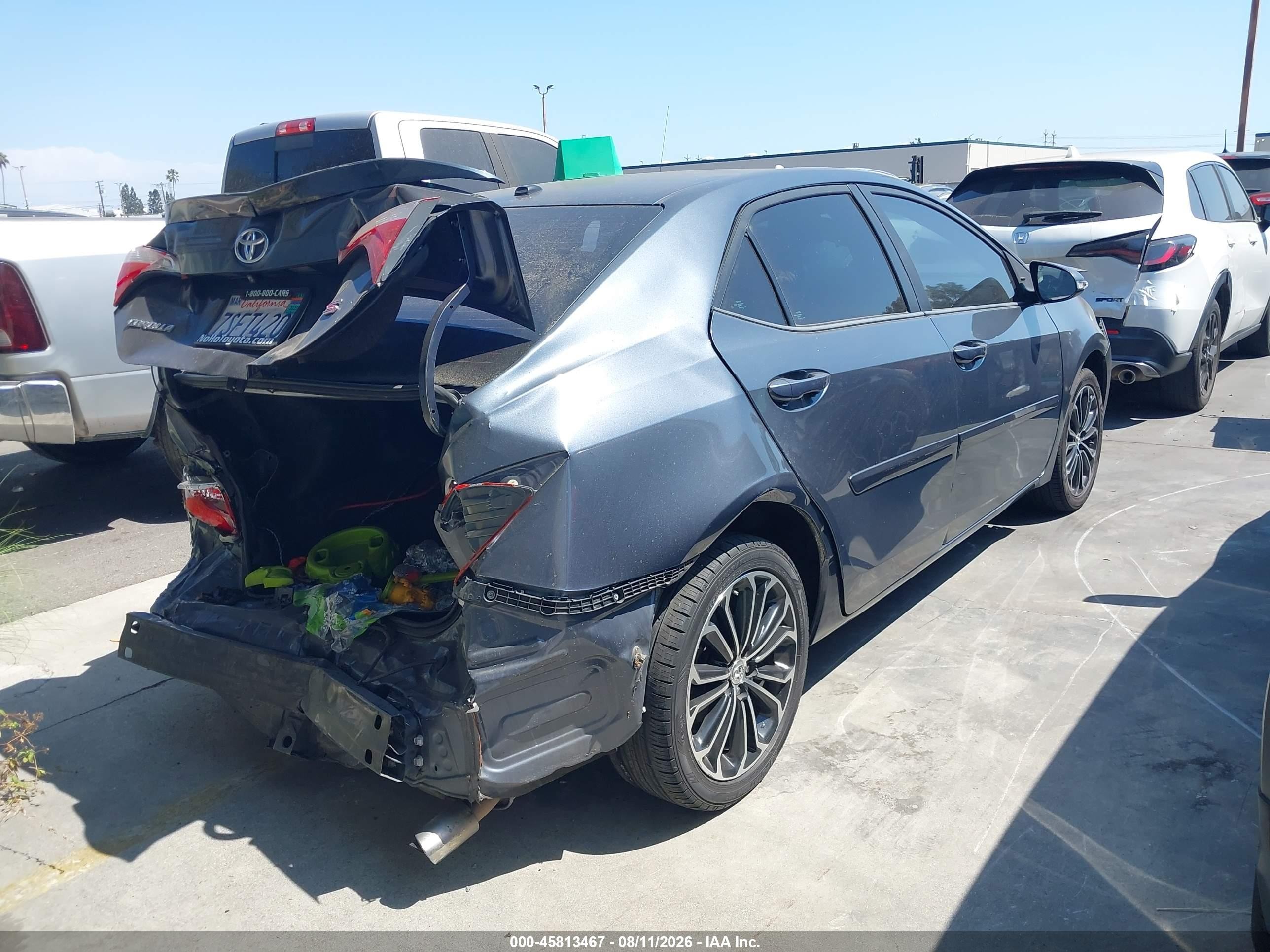 2015 Toyota Corolla S Plus Gray vin: 5YFBURHEXFP236364