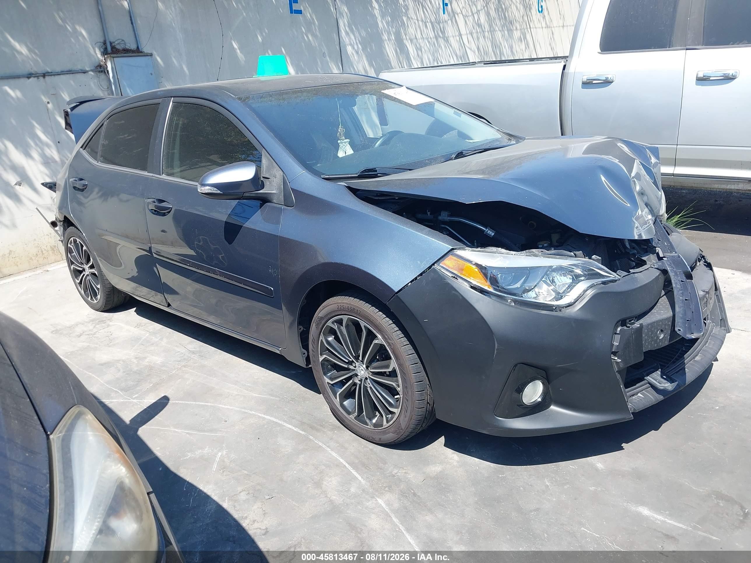 2015 Toyota Corolla S Plus Gray vin: 5YFBURHEXFP236364