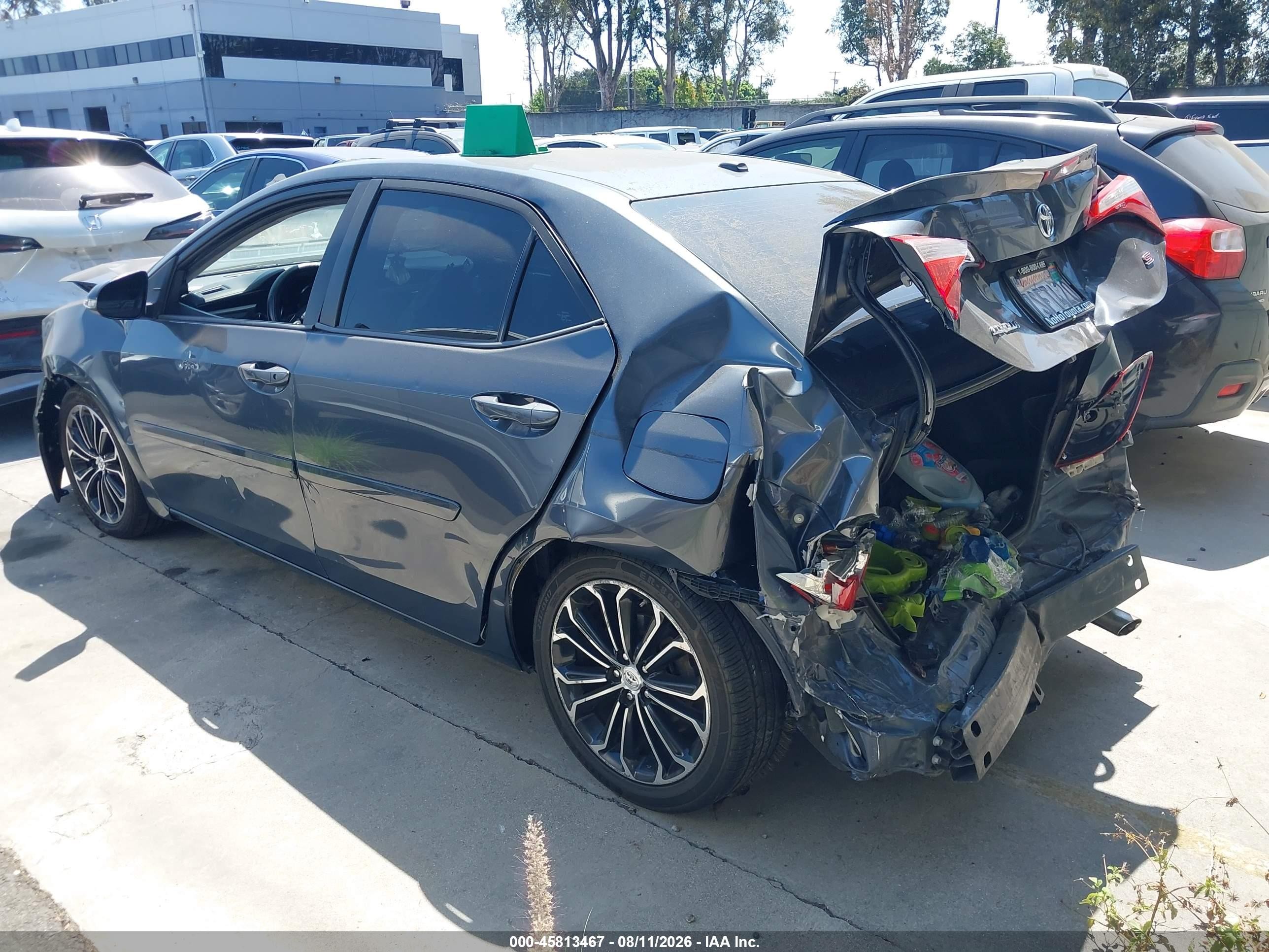2015 Toyota Corolla S Plus Gray vin: 5YFBURHEXFP236364