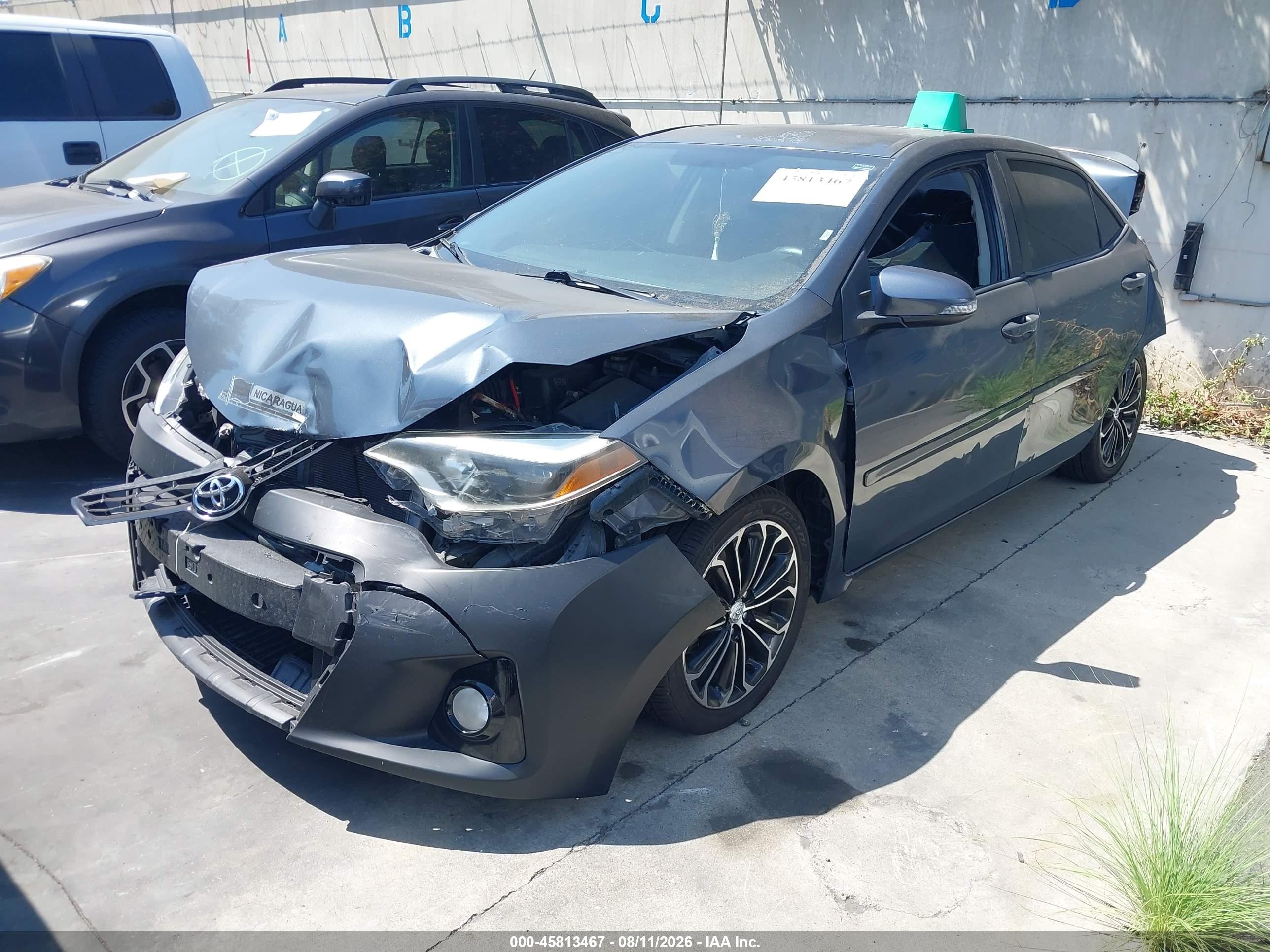 2015 Toyota Corolla S Plus Gray vin: 5YFBURHEXFP236364