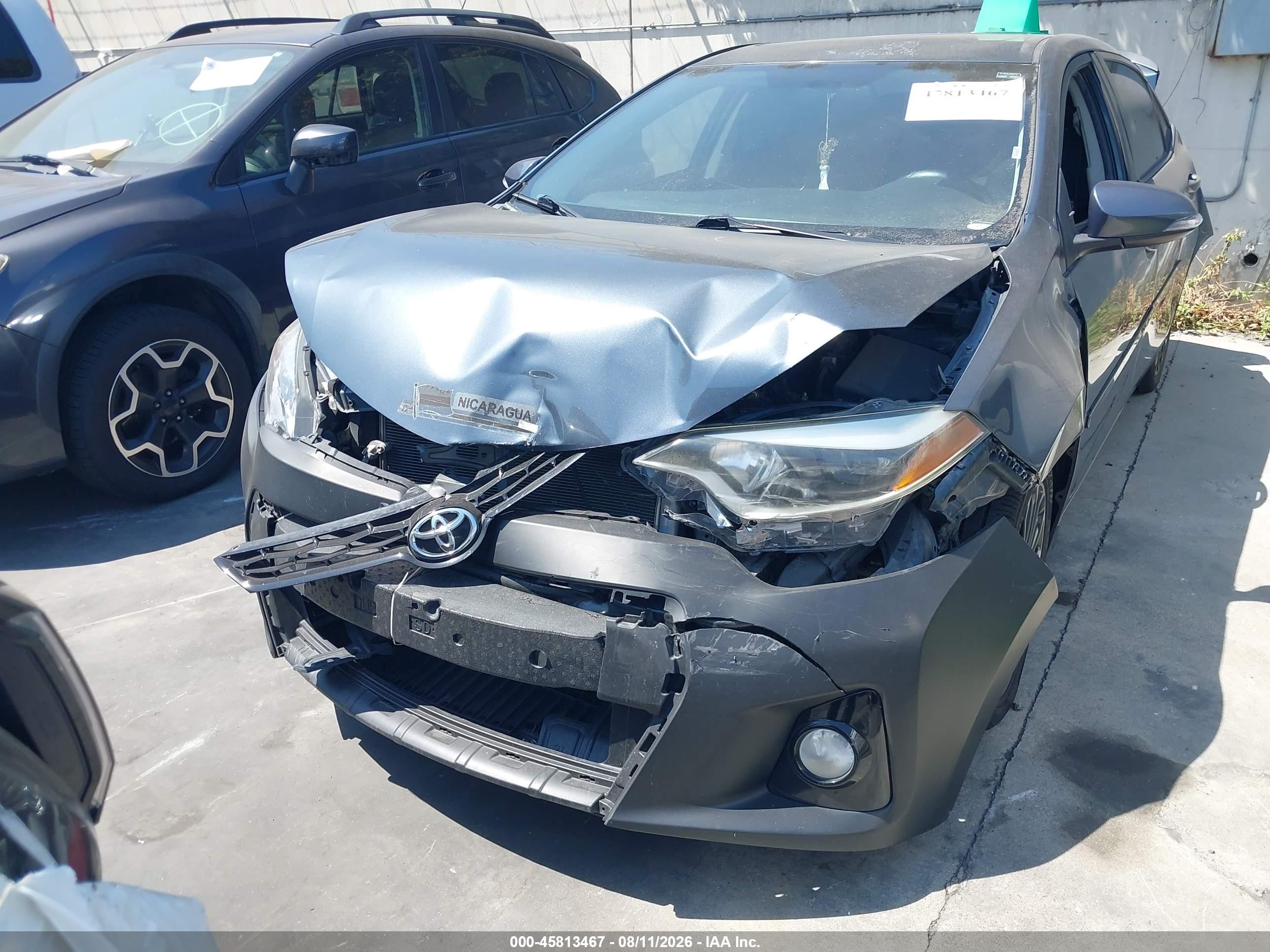 2015 Toyota Corolla S Plus Gray vin: 5YFBURHEXFP236364
