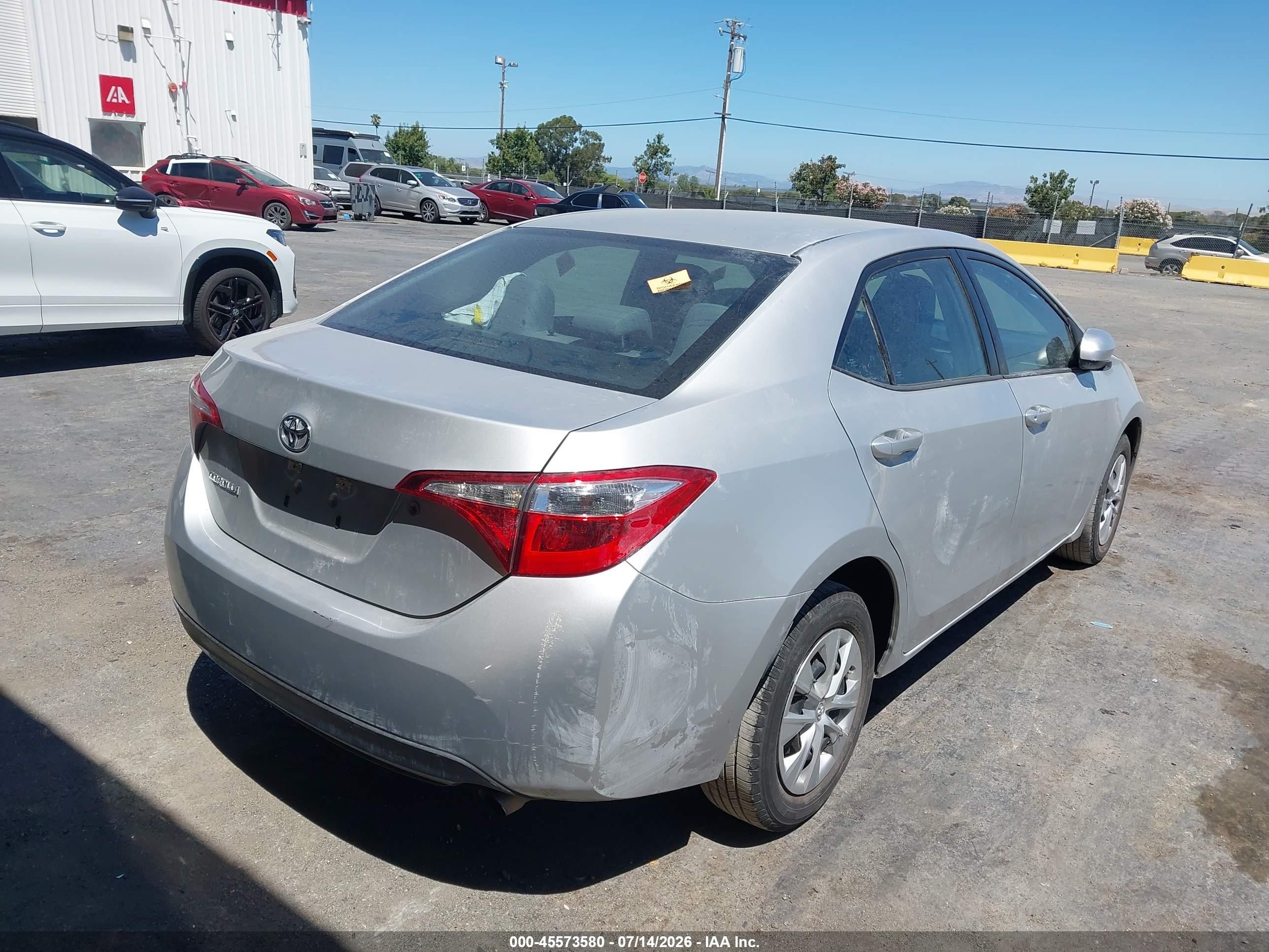 2015 Toyota Corolla L Gray vin: 5YFBURHEXFP260423