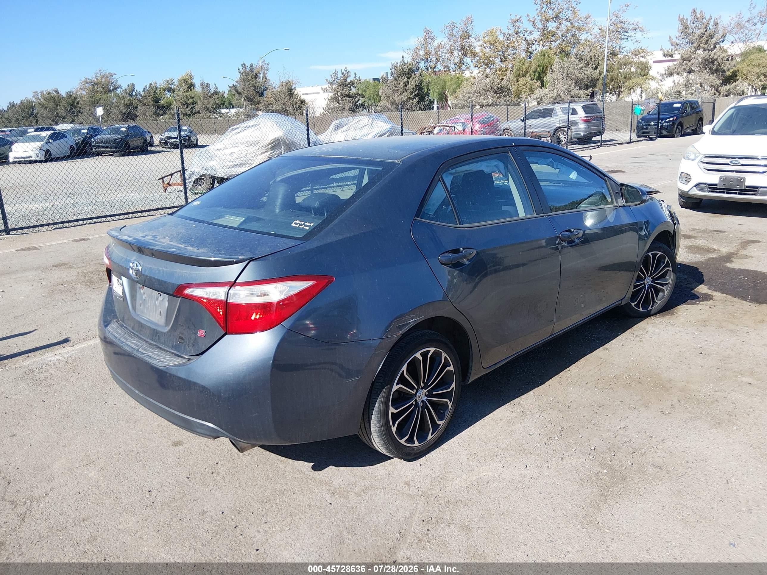 2015 Toyota Corolla S Plus Gray vin: 5YFBURHEXFP274337