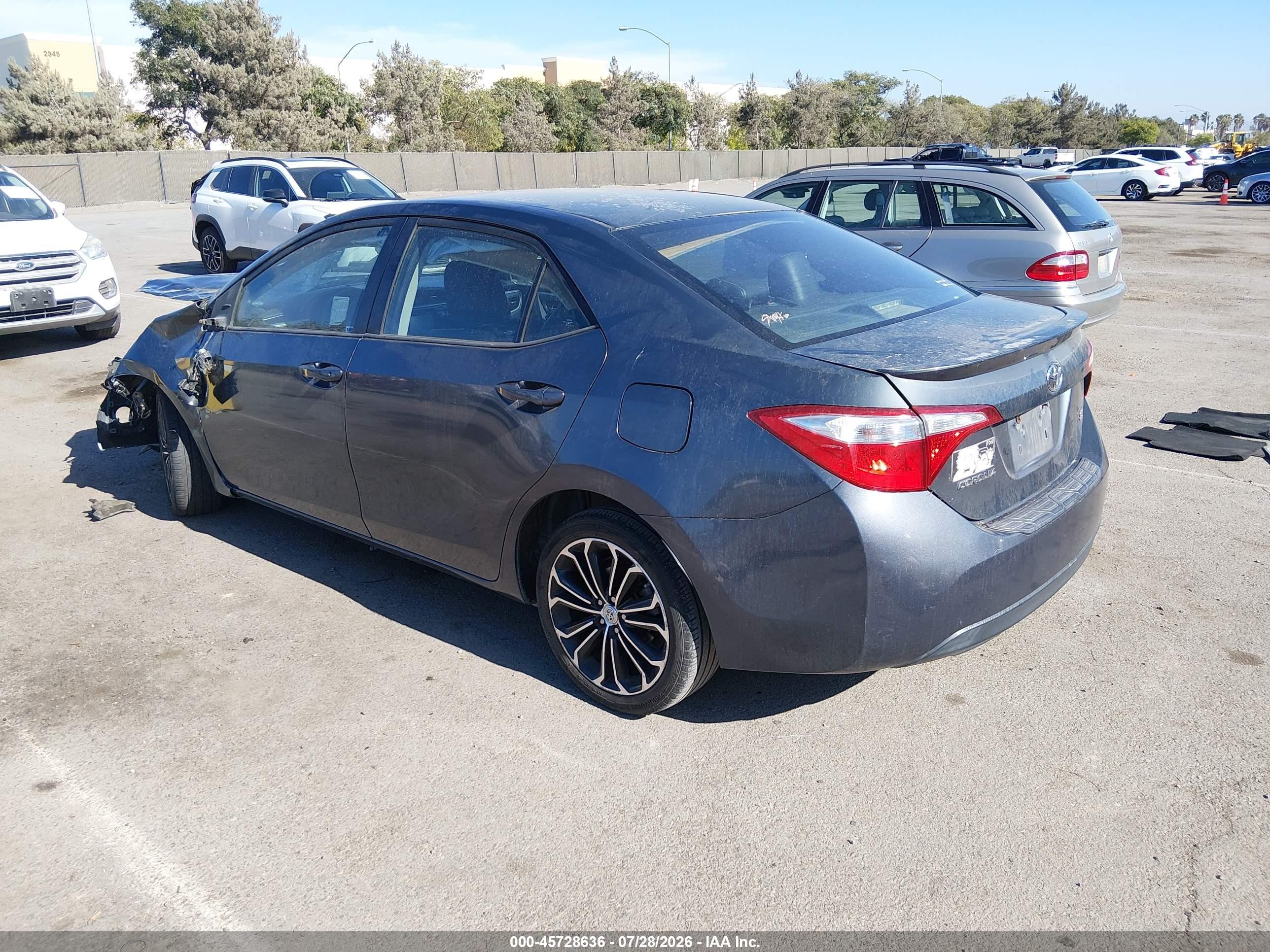 2015 Toyota Corolla S Plus Gray vin: 5YFBURHEXFP274337
