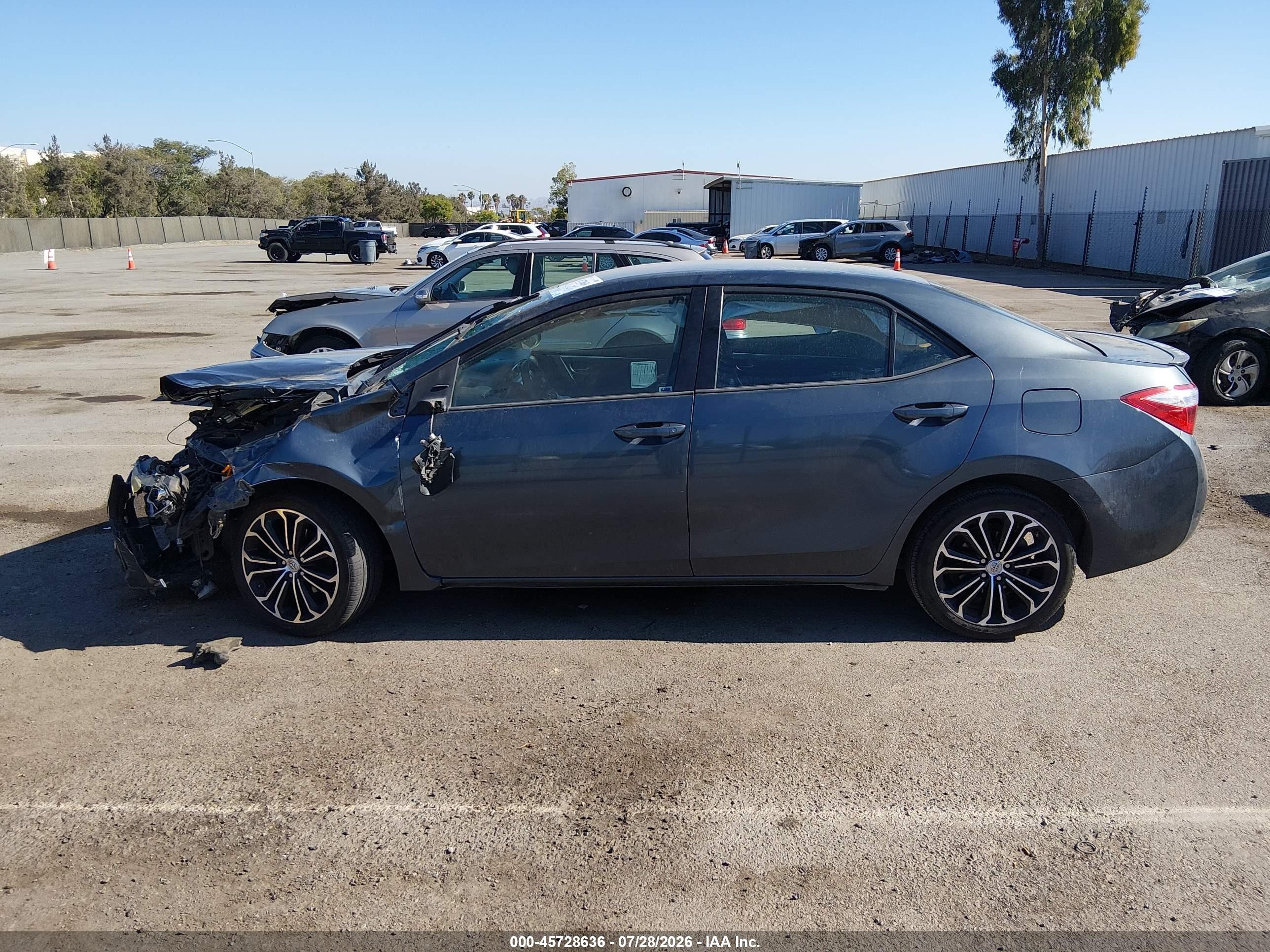 2015 Toyota Corolla S Plus Gray vin: 5YFBURHEXFP274337