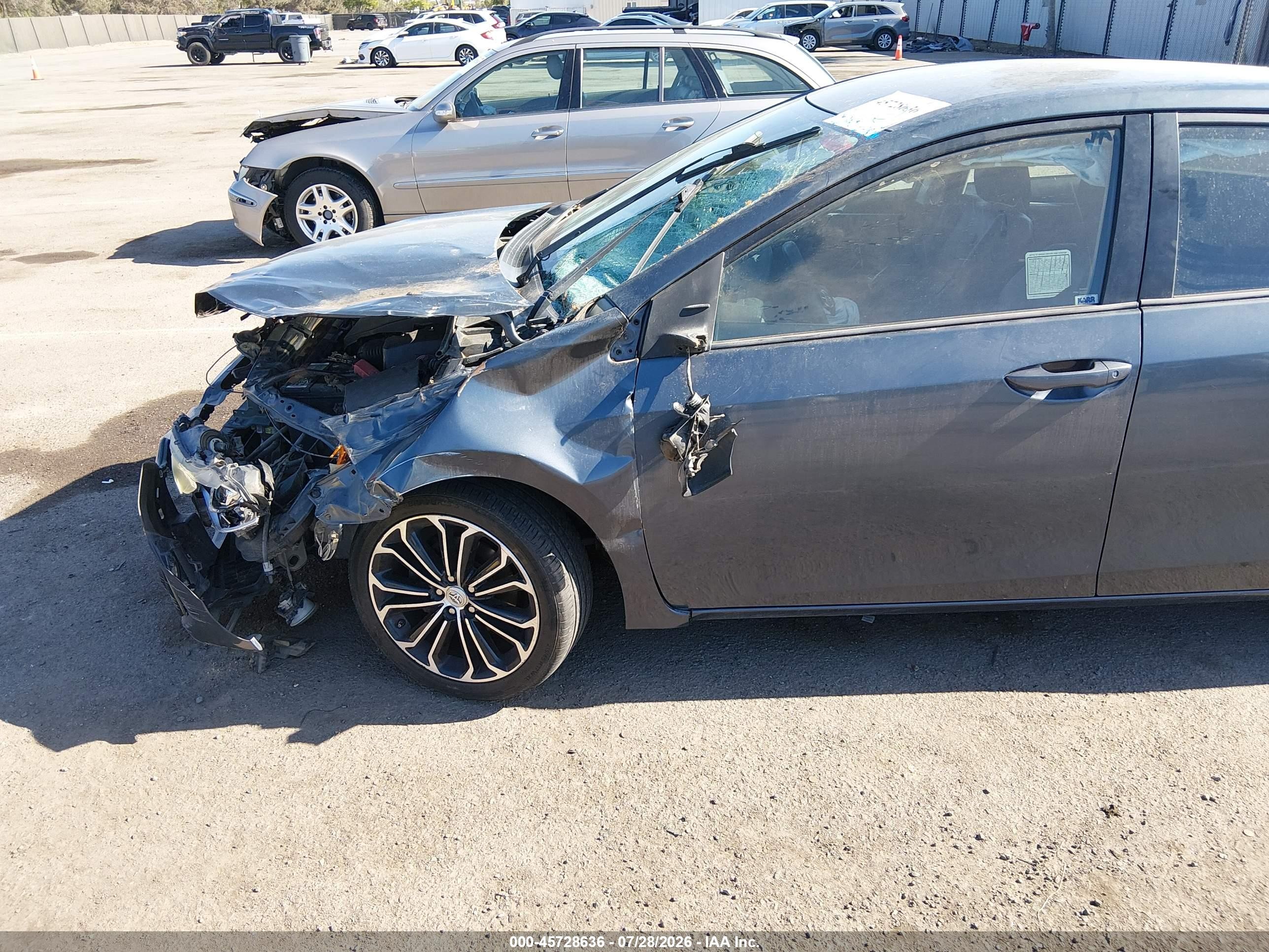 2015 Toyota Corolla S Plus Gray vin: 5YFBURHEXFP274337