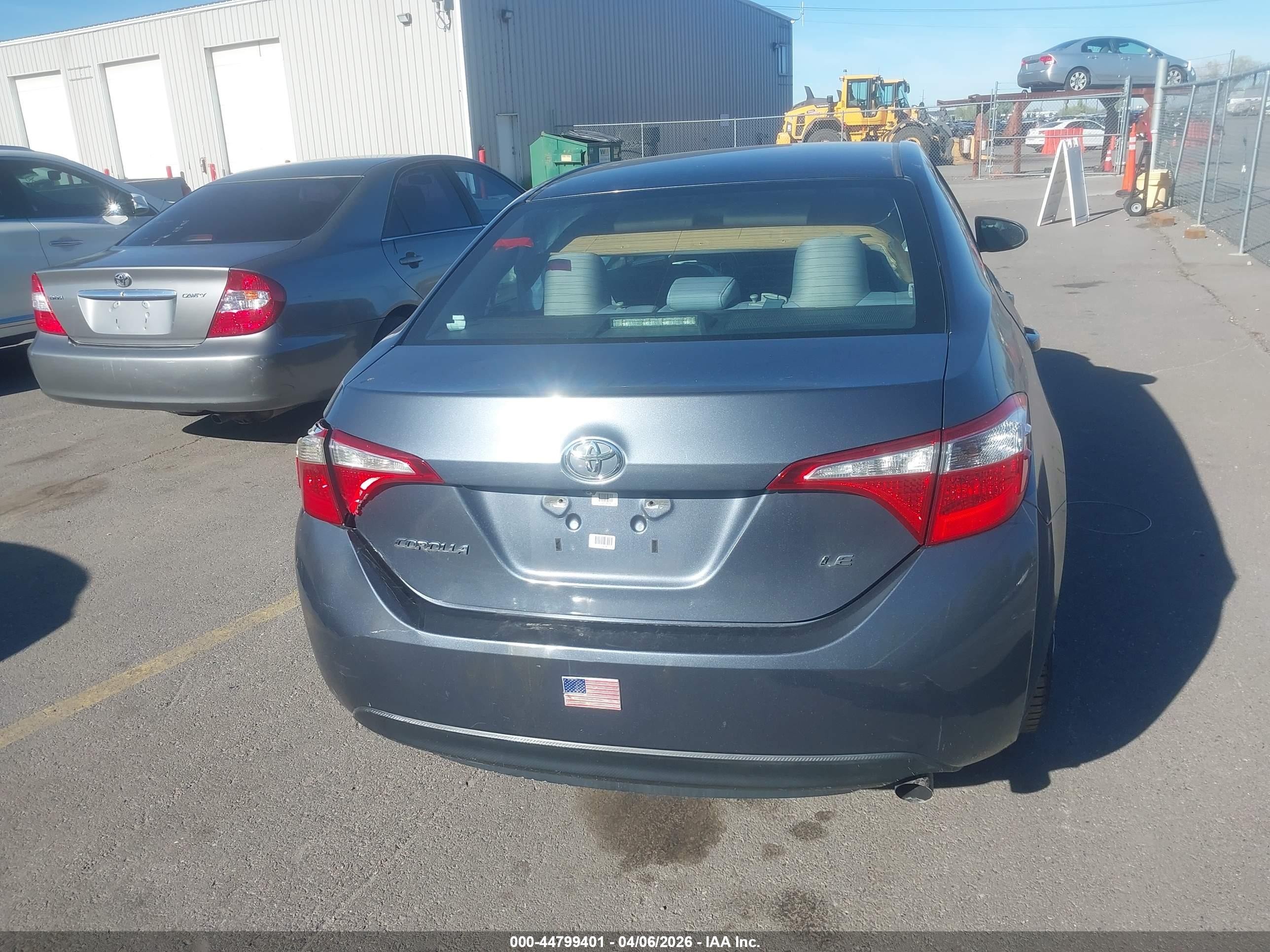 2015 Toyota Corolla Le Gray vin: 5YFBURHEXFP292627