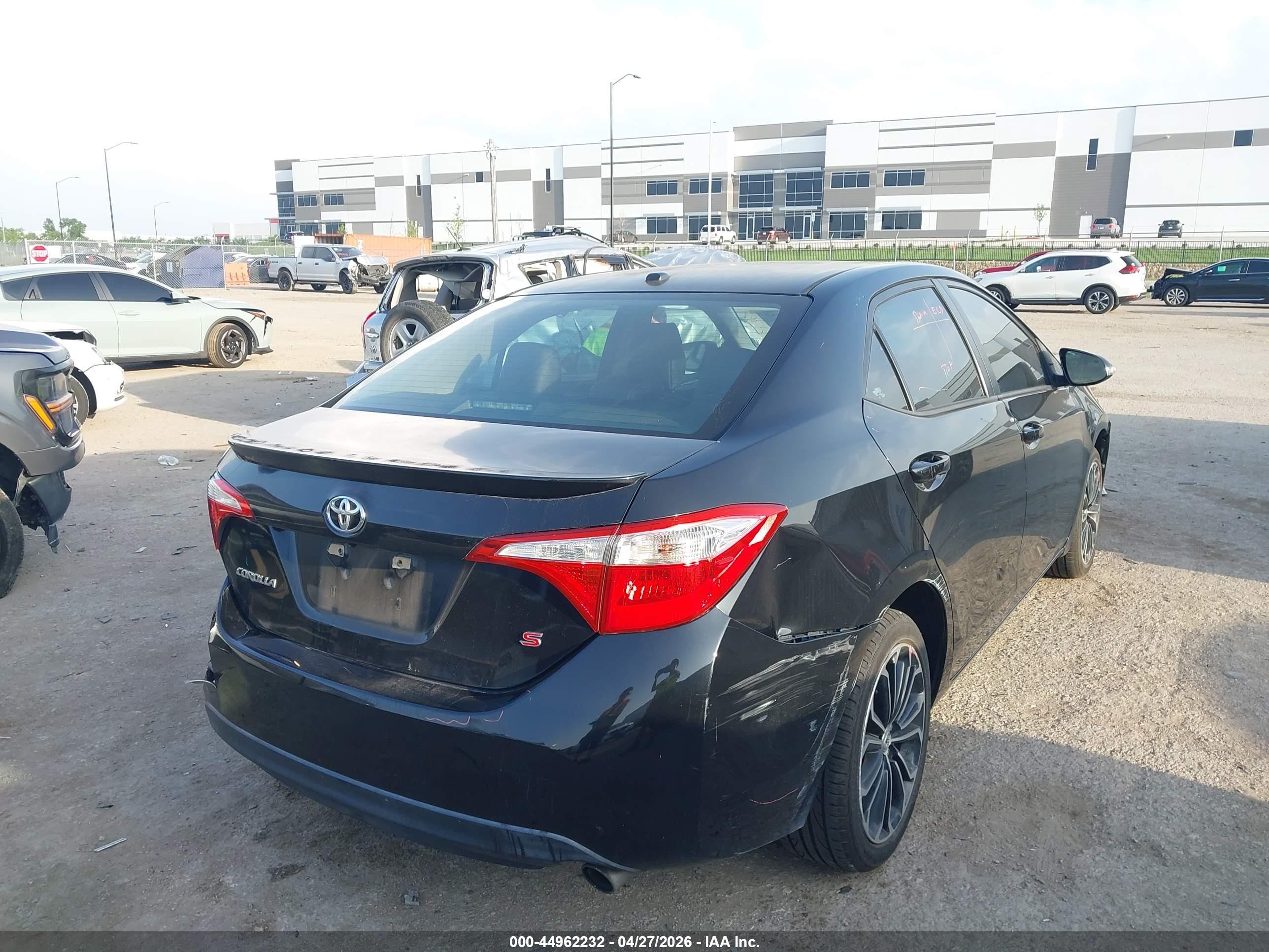 2015 Toyota Corolla S Plus Black vin: 5YFBURHEXFP304579