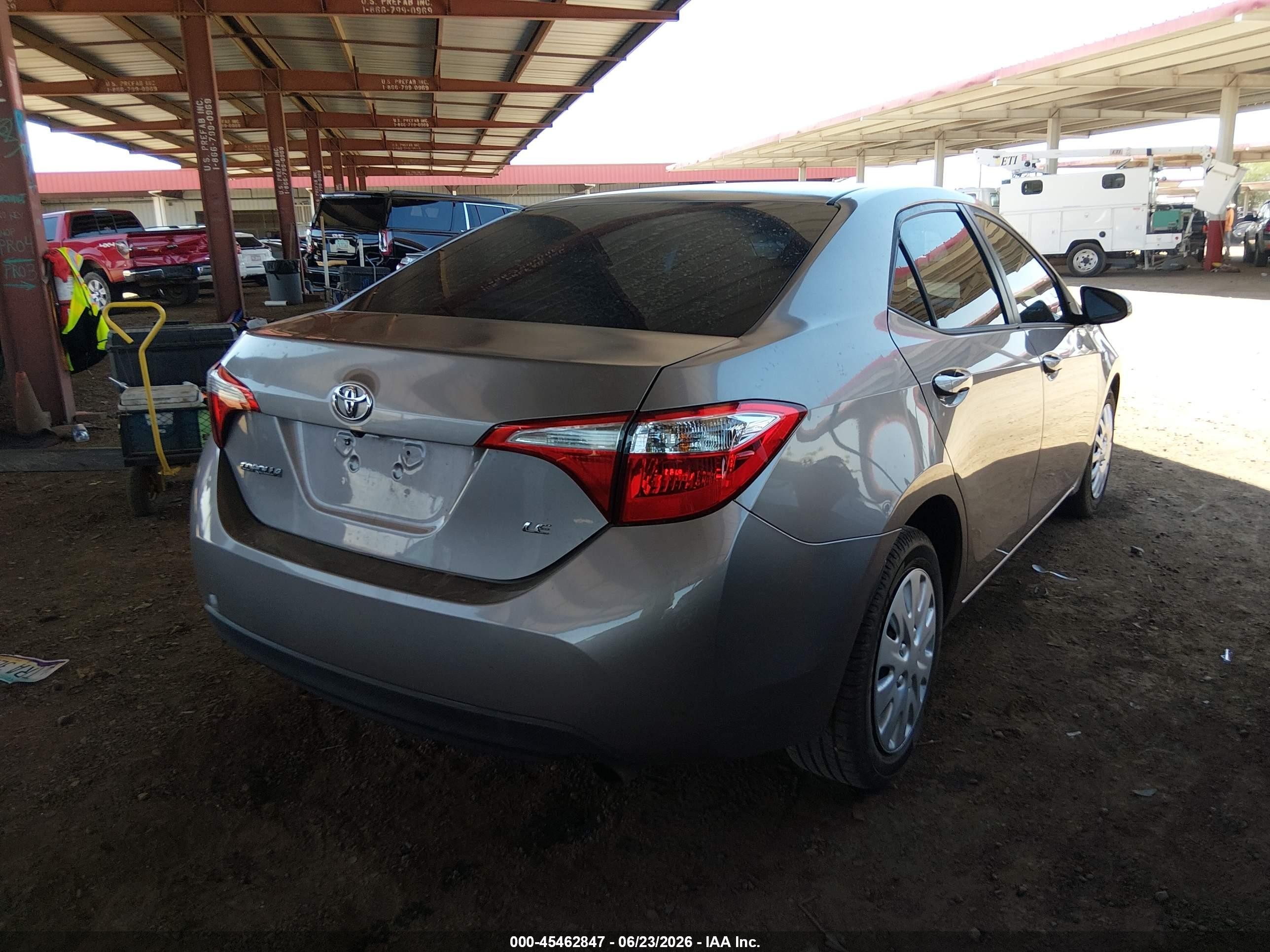 2015 Toyota Corolla Le Gray vin: 5YFBURHEXFP312407