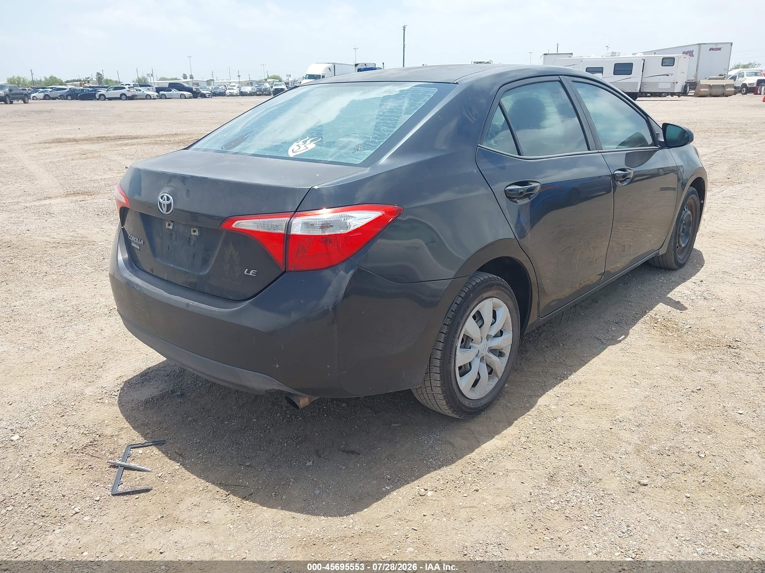 2015 Toyota Corolla Le Black vin: 5YFBURHEXFP330972
