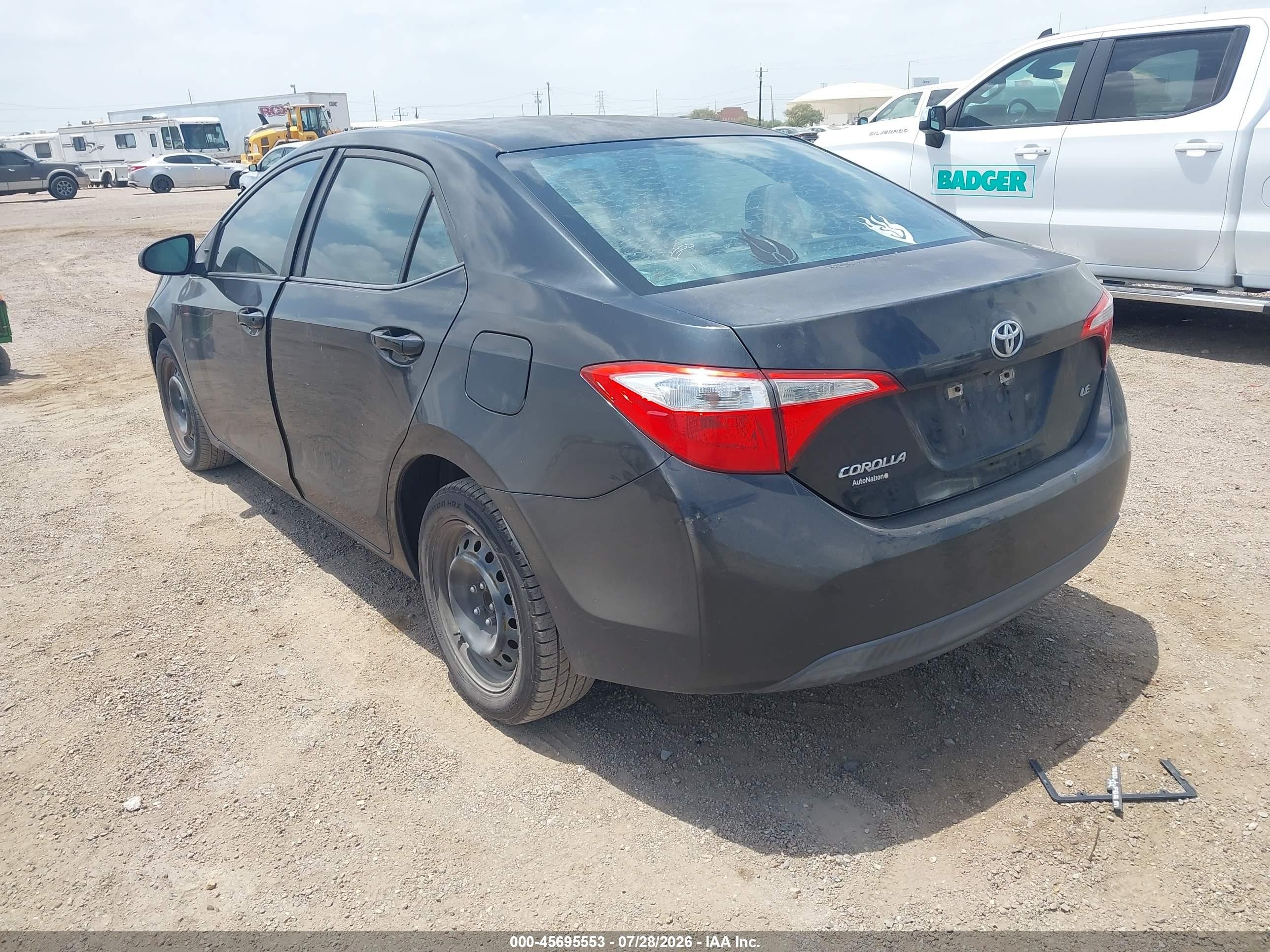 2015 Toyota Corolla Le Black vin: 5YFBURHEXFP330972