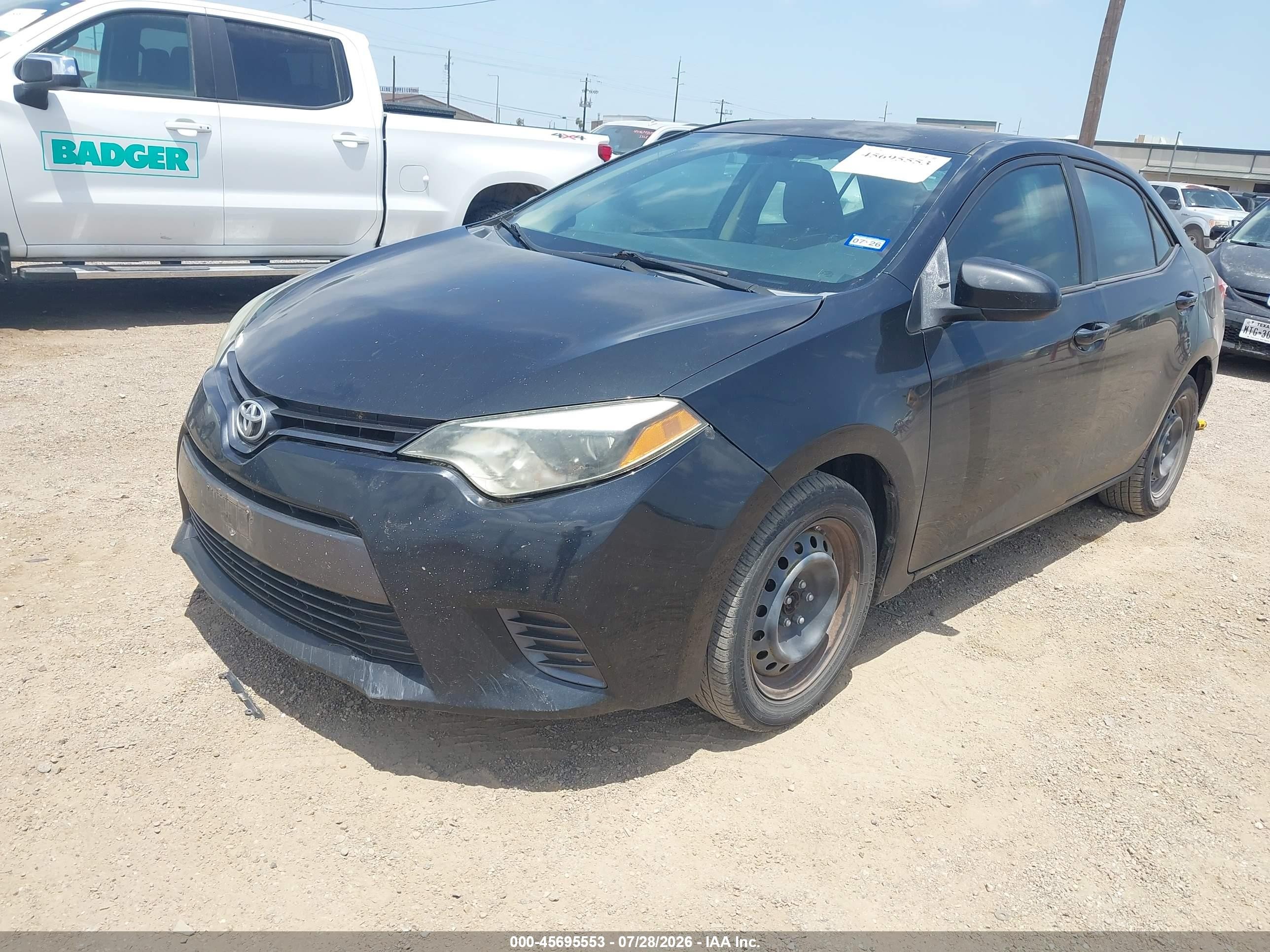 2015 Toyota Corolla Le Black vin: 5YFBURHEXFP330972