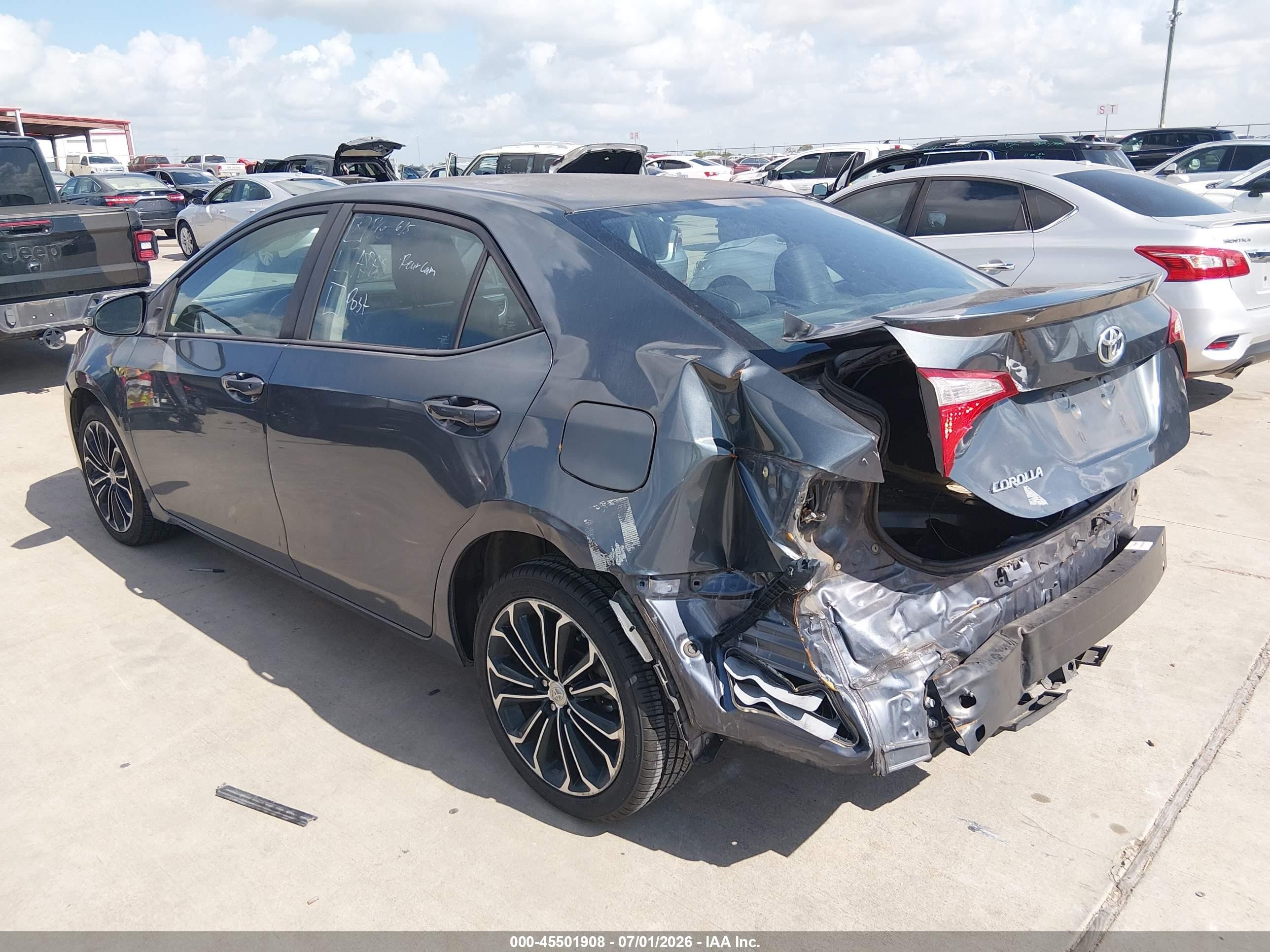 2015 Toyota Corolla S Plus Gray vin: 5YFBURHEXFP350686