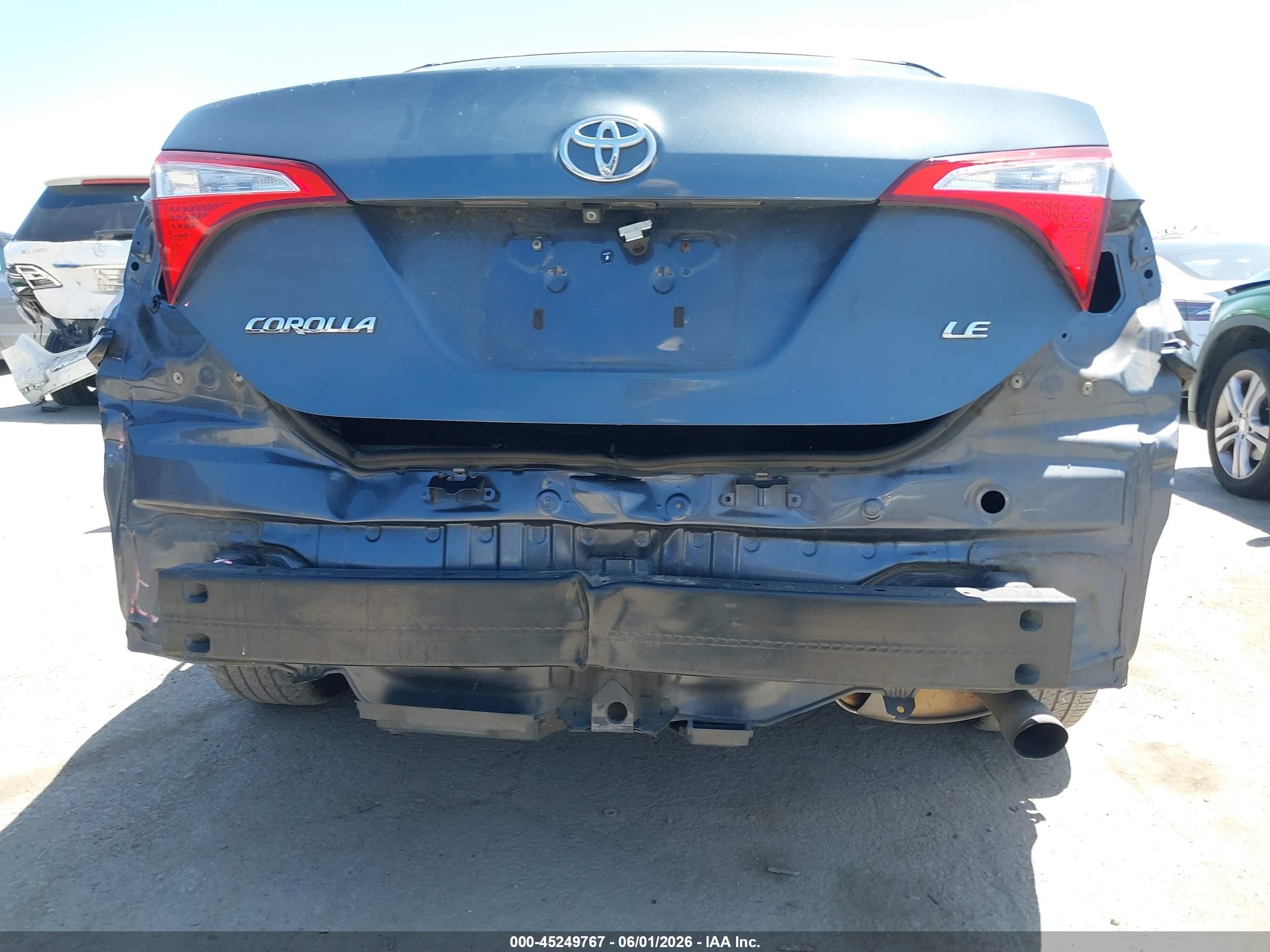 2016 Toyota Corolla Le Gray vin: 5YFBURHEXGP542403