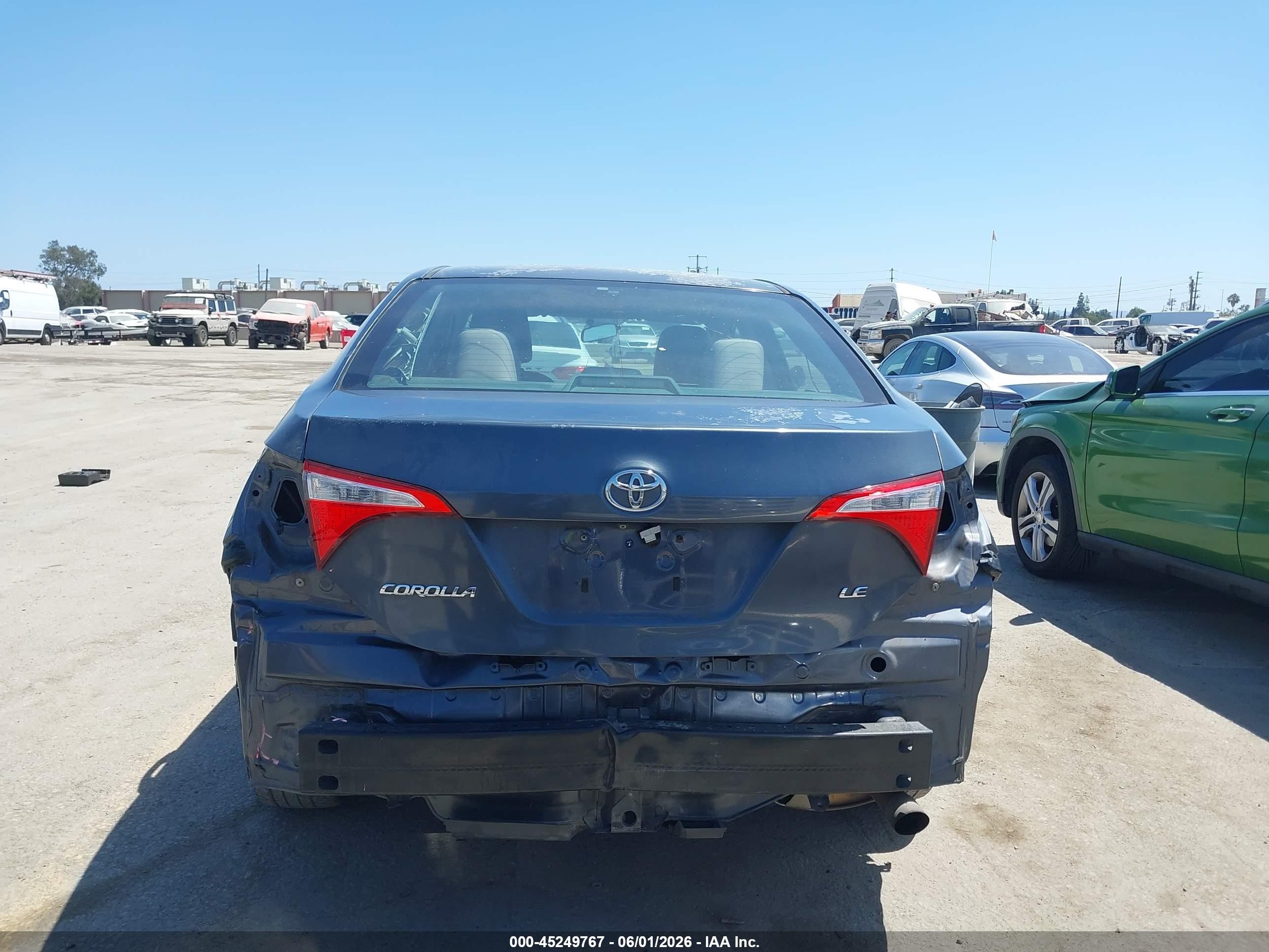 2016 Toyota Corolla Le Gray vin: 5YFBURHEXGP542403