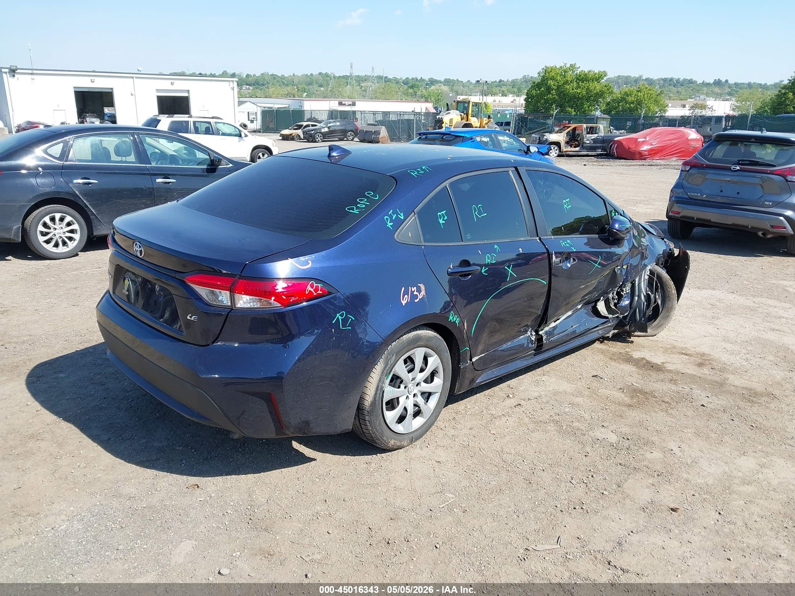 2022 Toyota Corolla Le Blue vin: 5YFEPMAE9NP287158