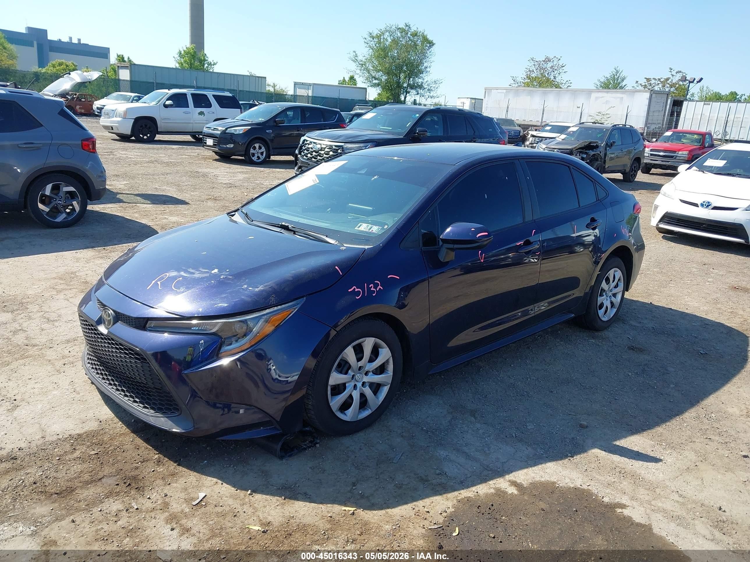 2022 Toyota Corolla Le Blue vin: 5YFEPMAE9NP287158