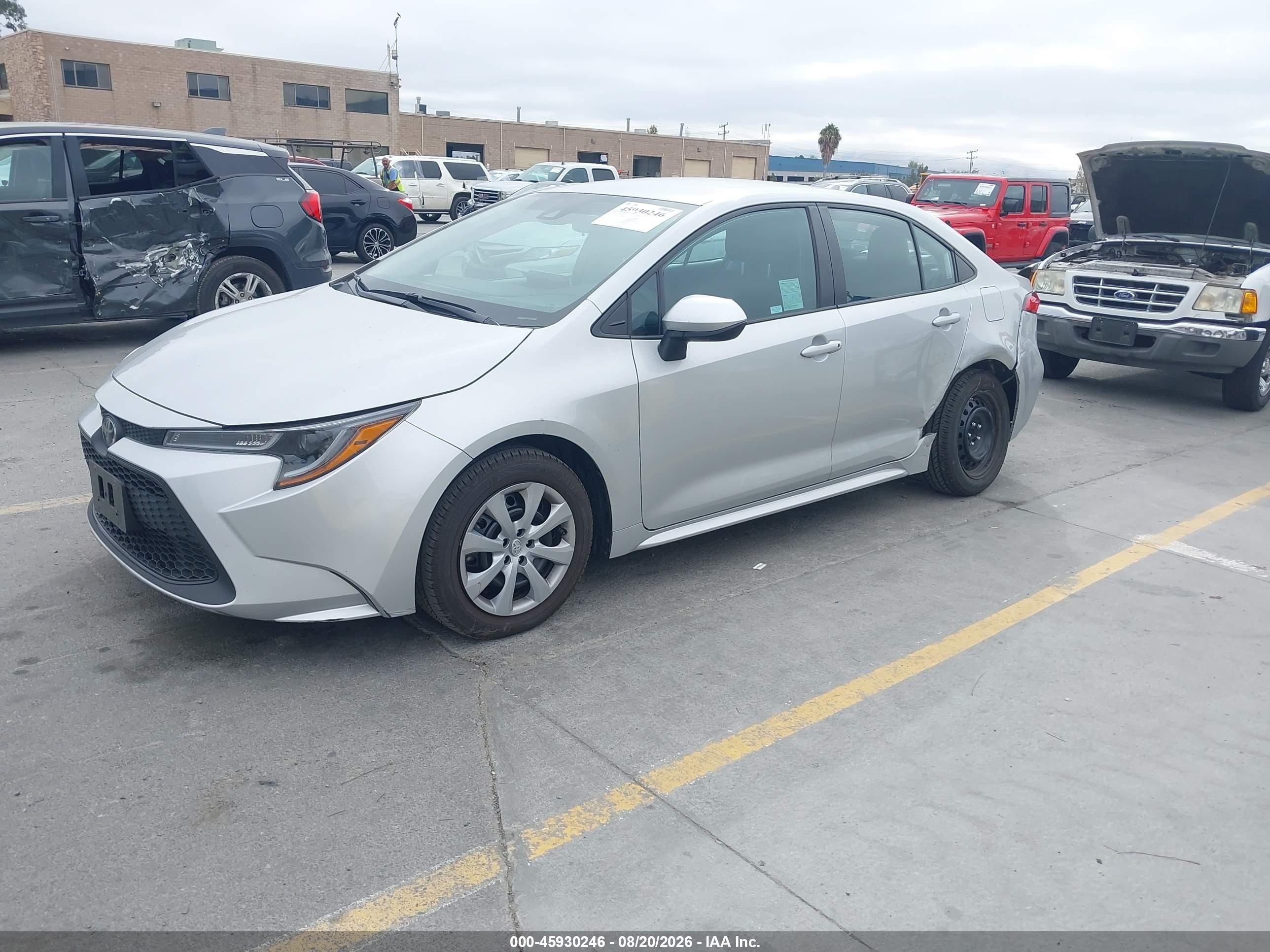 2020 Toyota Corolla Le Gray vin: 5YFEPRAE5LP084293