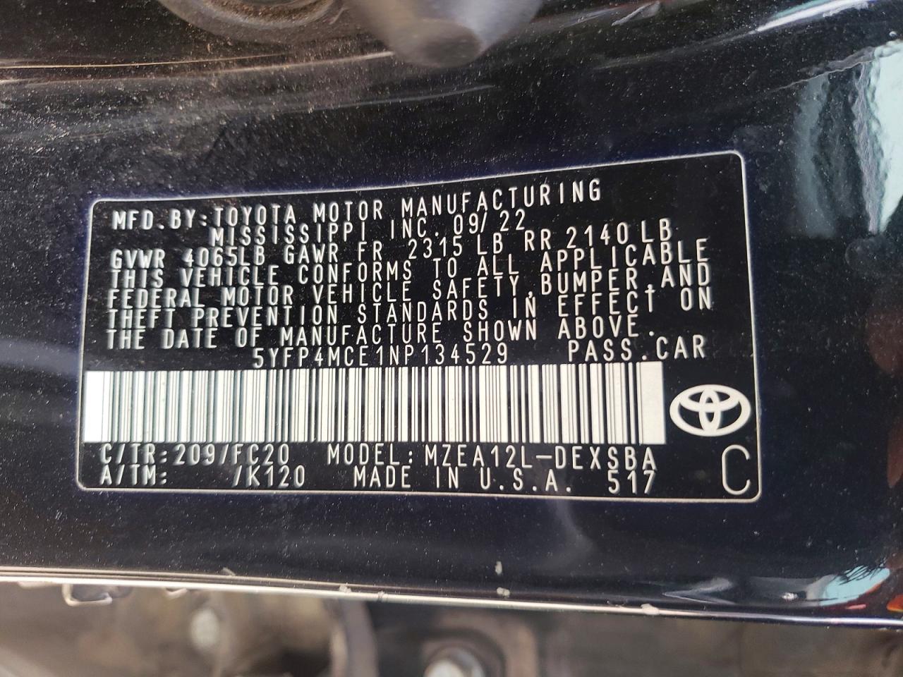 2022 Toyota Corolla Se Black vin: 5YFP4MCE1NP134529