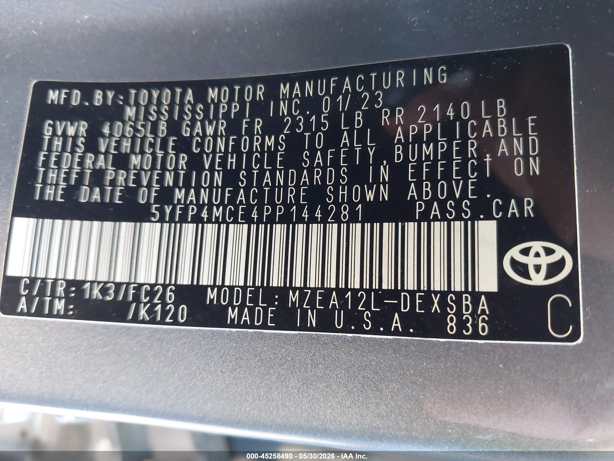 2023 Toyota Corolla Se Light Blue vin: 5YFP4MCE4PP144281