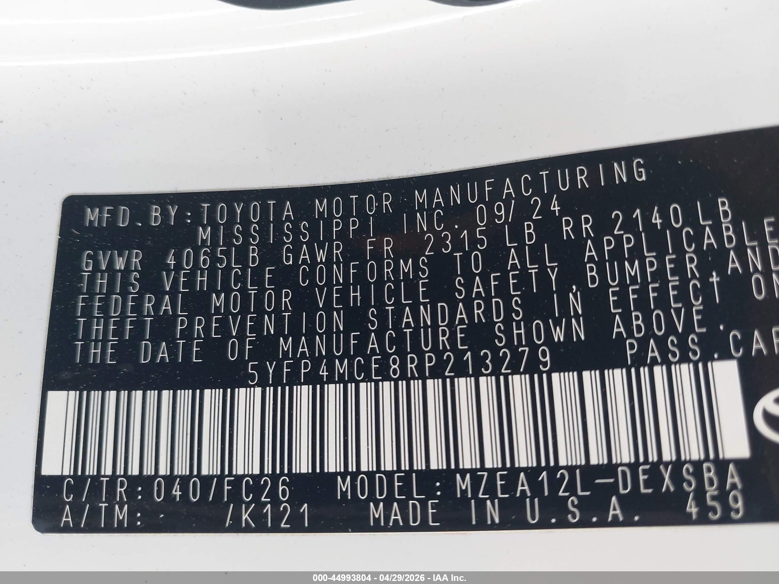2024 Toyota Corolla Se White vin: 5YFP4MCE8RP213279