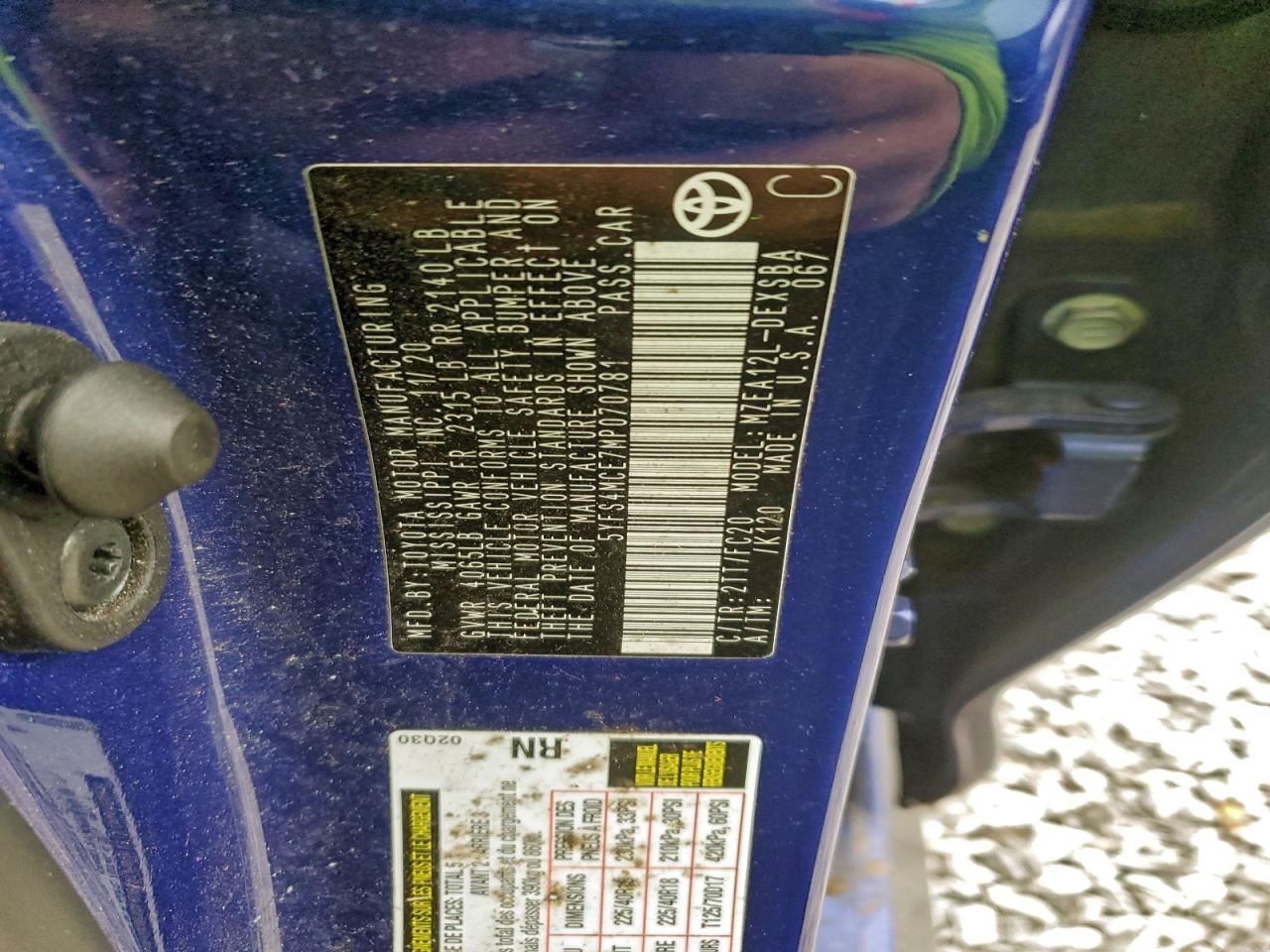 2021 Toyota Corolla Se Blue vin: 5YFS4MCE7MP070781
