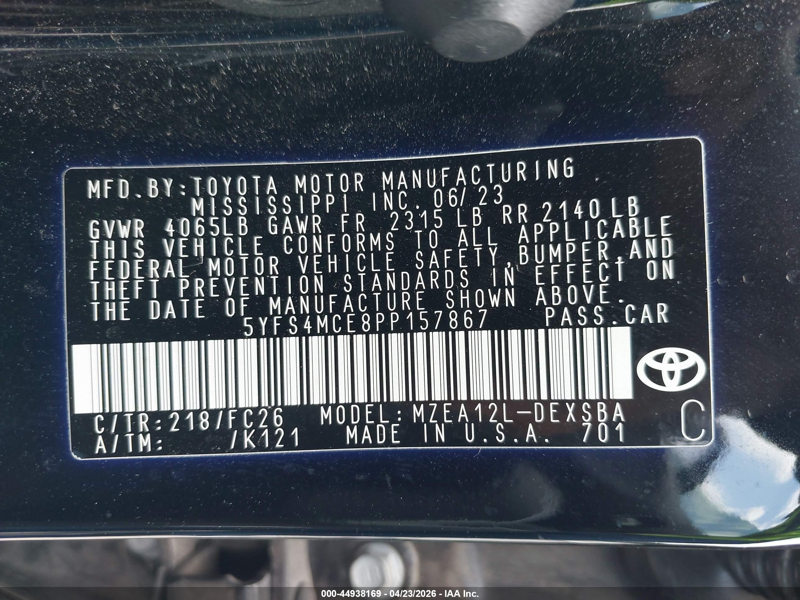 2023 Toyota Corolla Se Black vin: 5YFS4MCE8PP157867