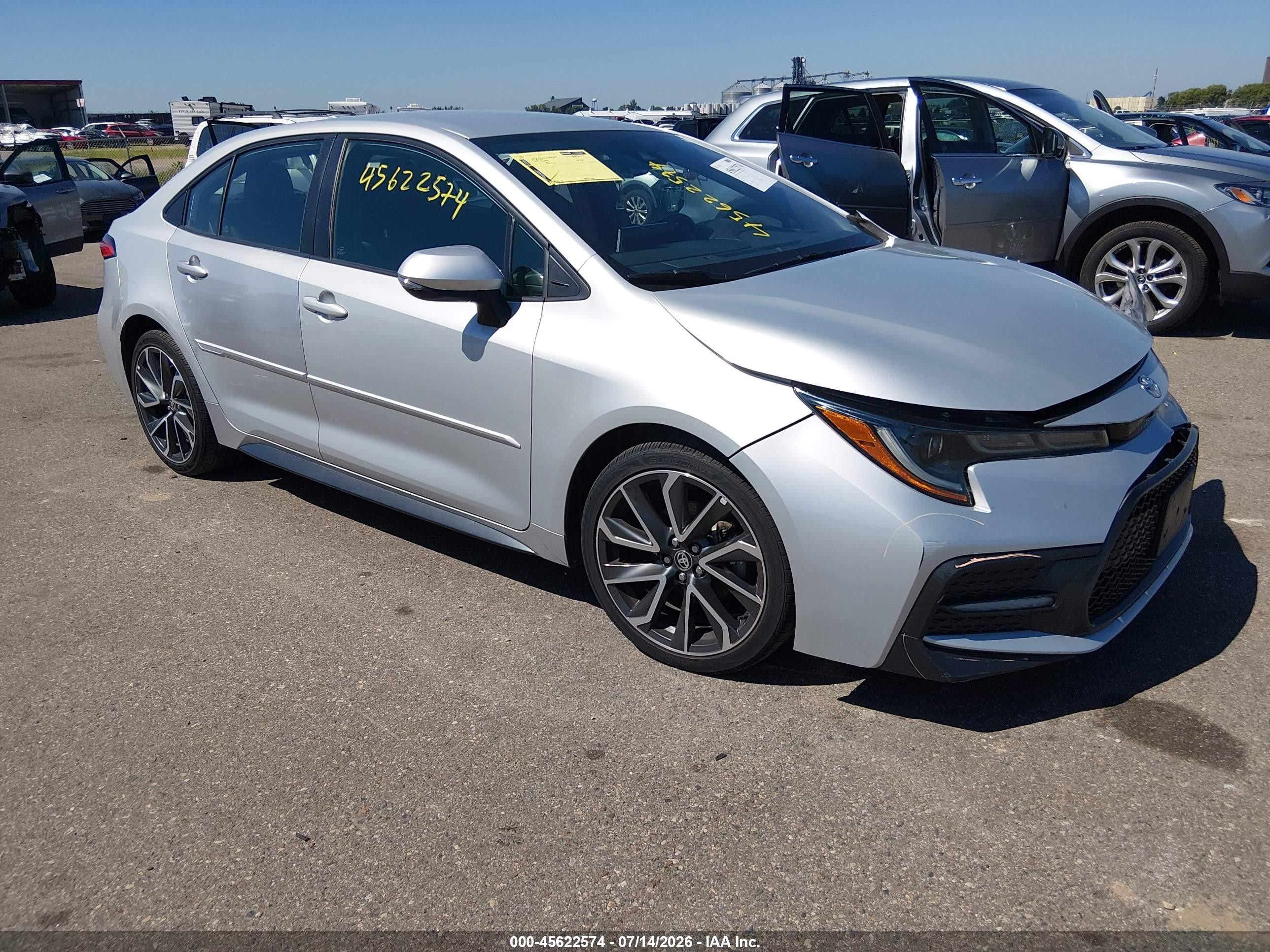 2020 Toyota Corolla Se Silver vin: 5YFS4RCE1LP019708