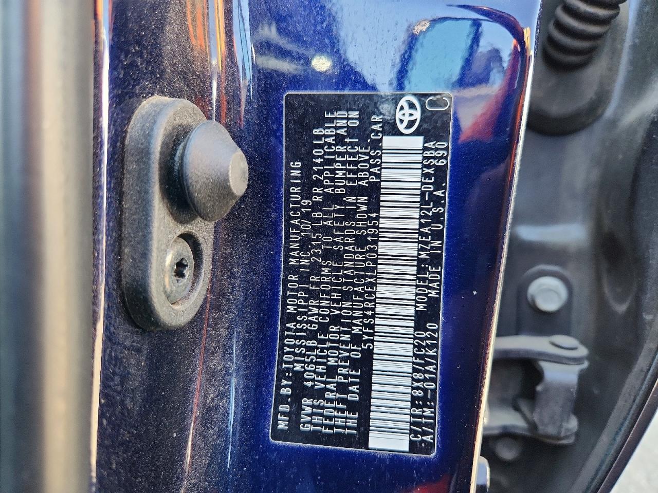 2020 Toyota Corolla Se Blue vin: 5YFS4RCEXLP031954