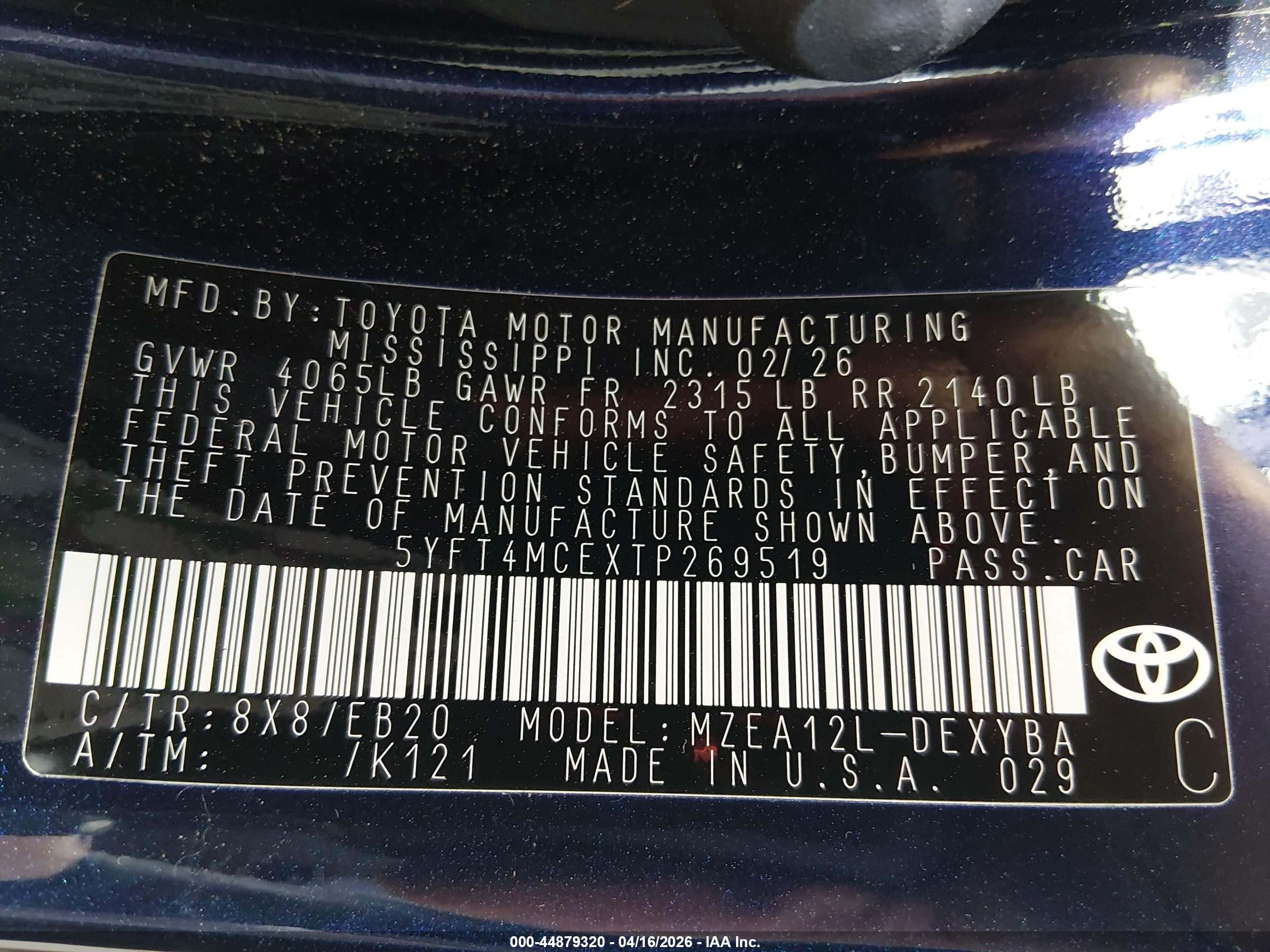 2026 Toyota Corolla Xse Blue vin: 5YFT4MCEXTP269519