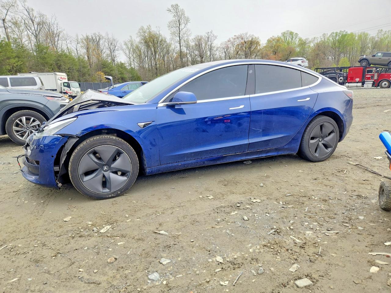 2018 Tesla Model 3 Blue vin: 5YJ3E1EA0JF007247