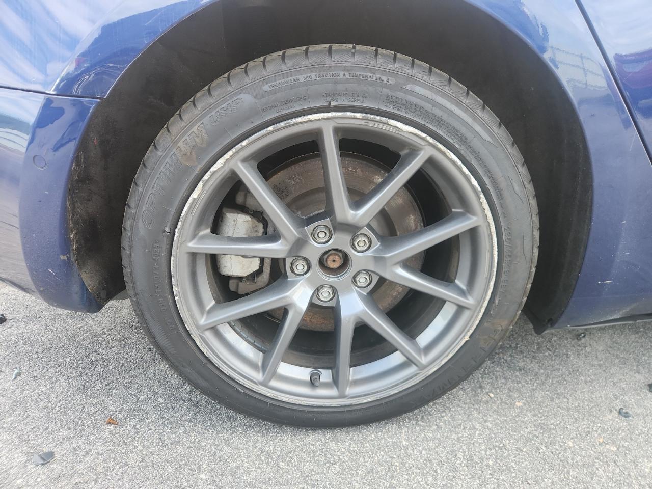 2022 Tesla Model 3 Blue vin: 5YJ3E1EA1NF371277 Damage: Right Rear Wheel, Curb Rash, > 12 Inches