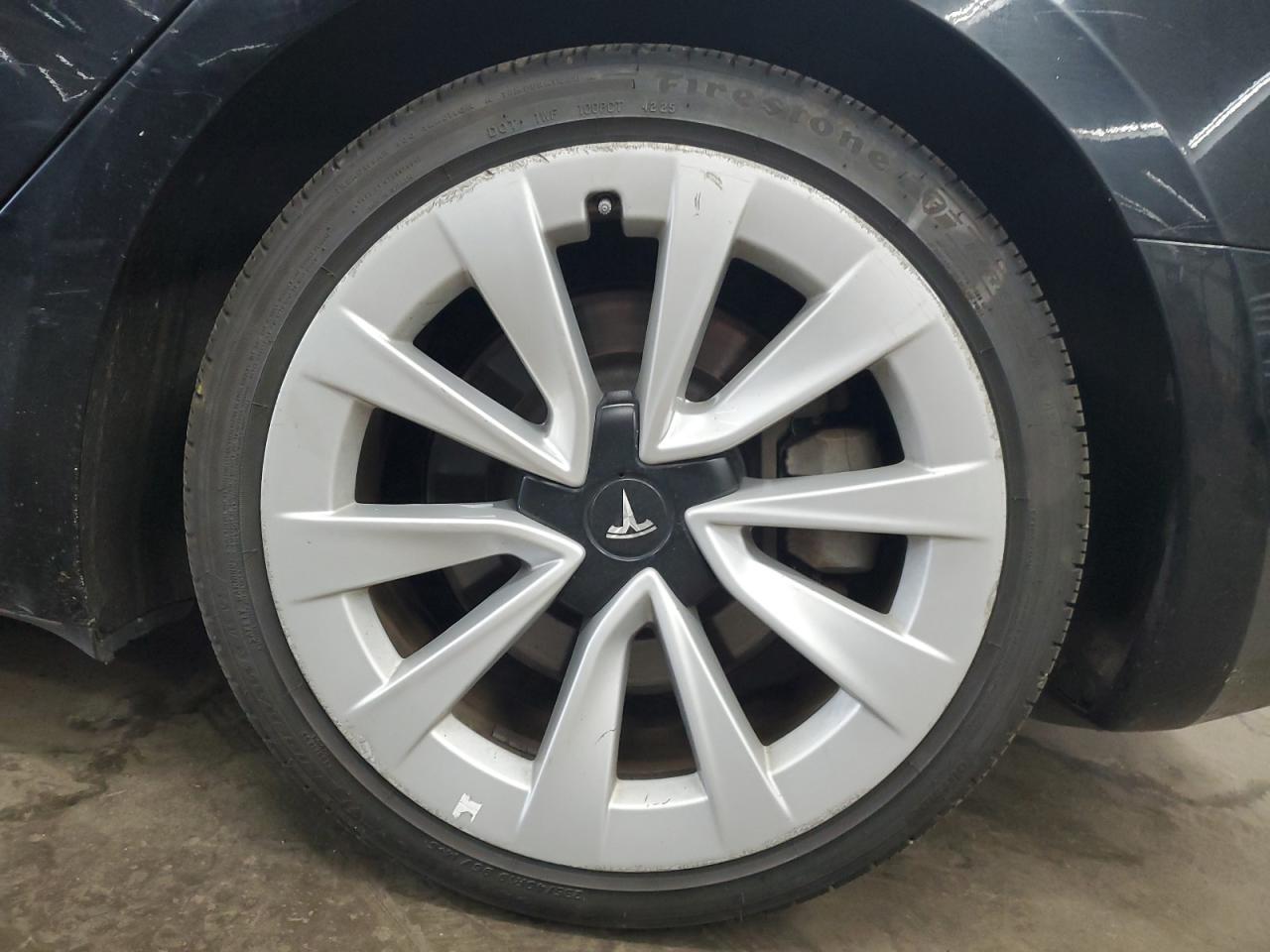 2023 Tesla Model 3 Black vin: 5YJ3E1EA1PF452072 Damage: Left Rear Wheel, Curb Rash, > 12 Inches