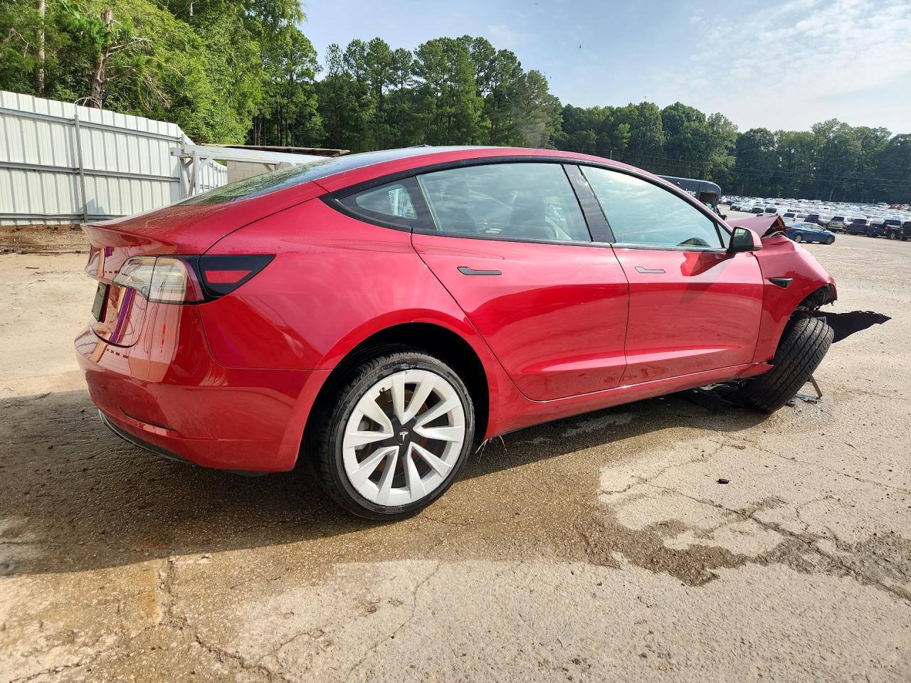 2023 Tesla Model 3 Red vin: 5YJ3E1EA2PF435295 Damage: Right Rocker Panel, Severe Damage, Replacement Required