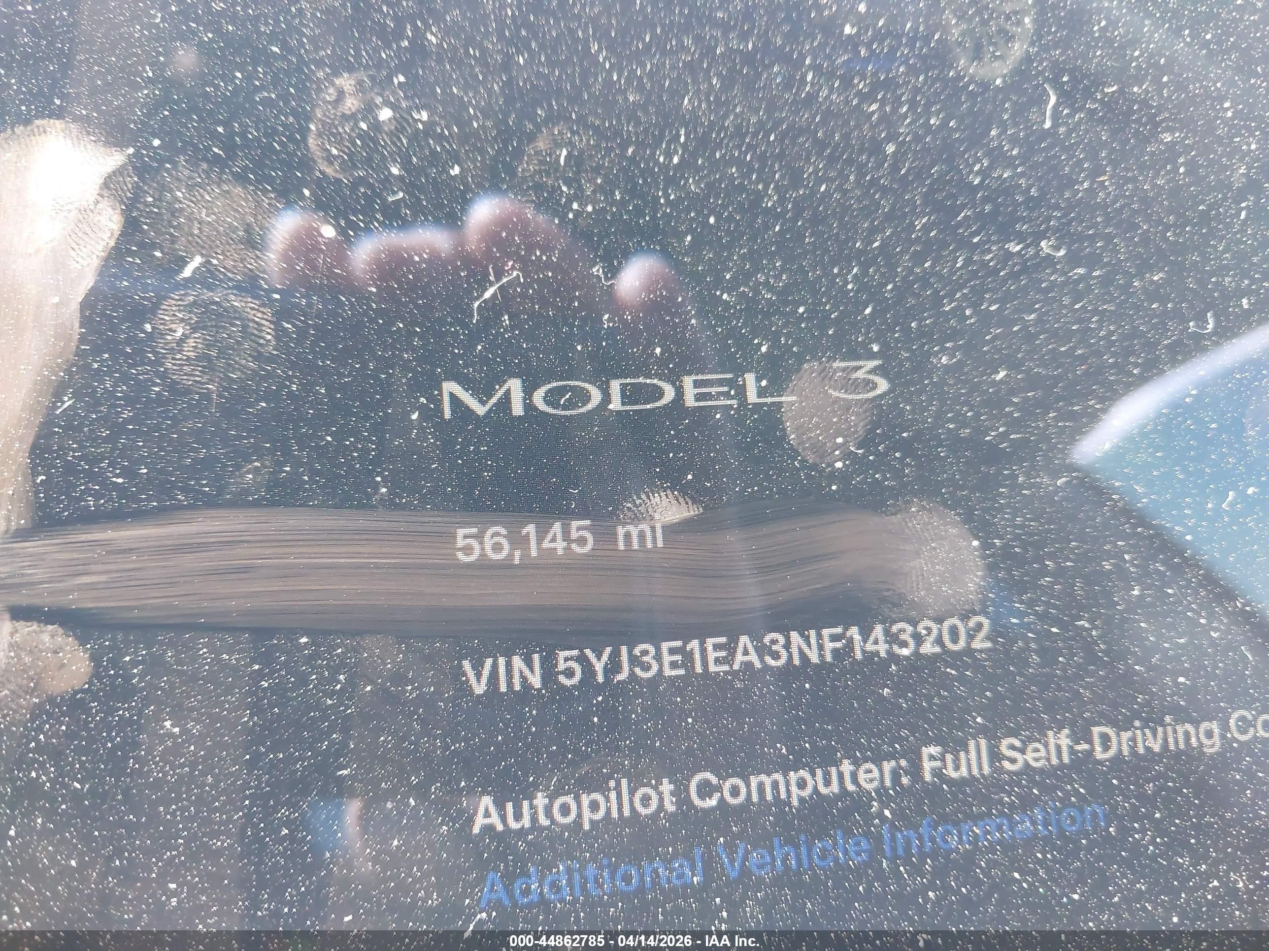2022 Tesla Model 3 Rear-wheel Drive Синий vin: 5YJ3E1EA3NF143202