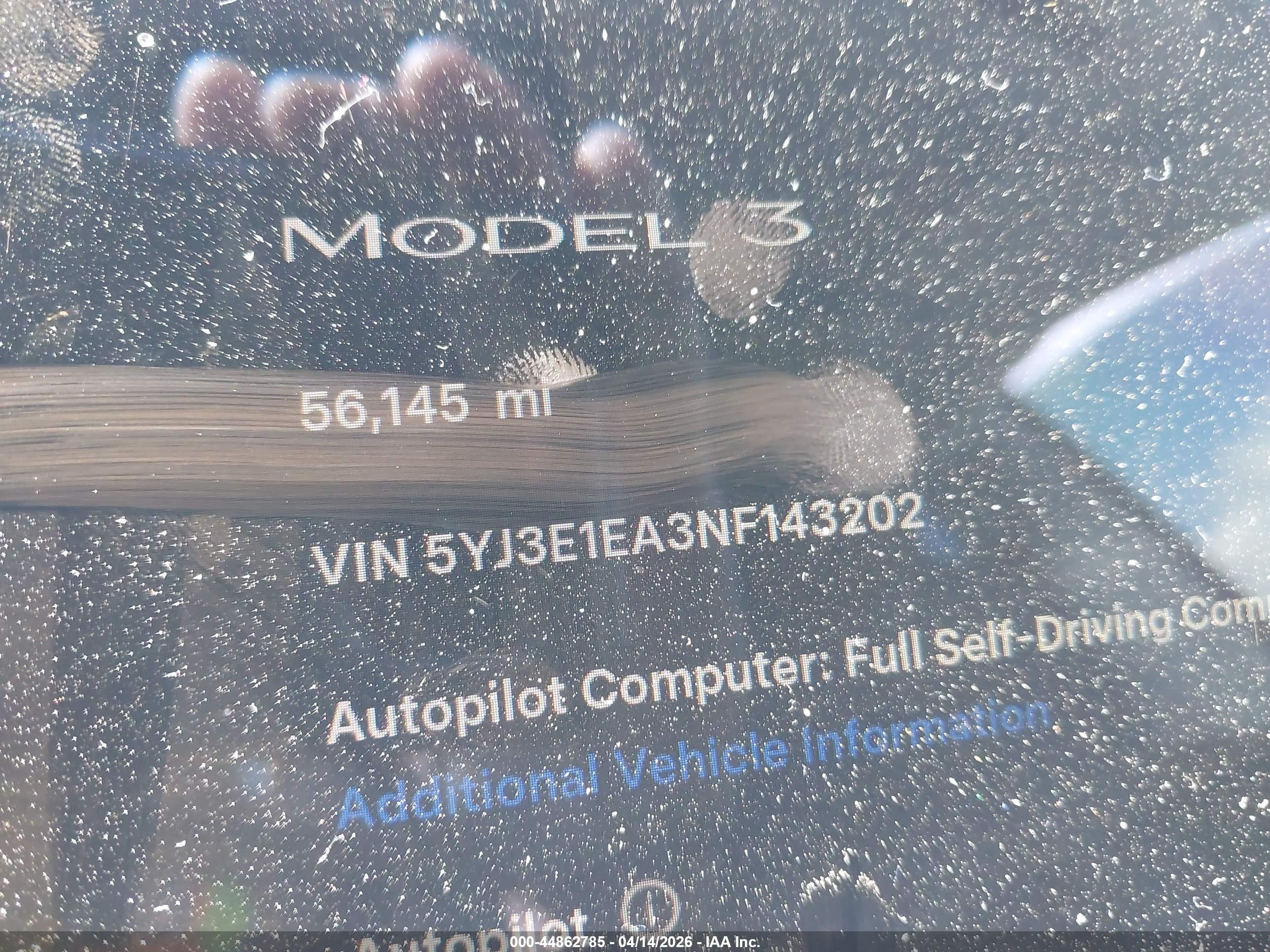 2022 Tesla Model 3 Rear-wheel Drive Синий vin: 5YJ3E1EA3NF143202