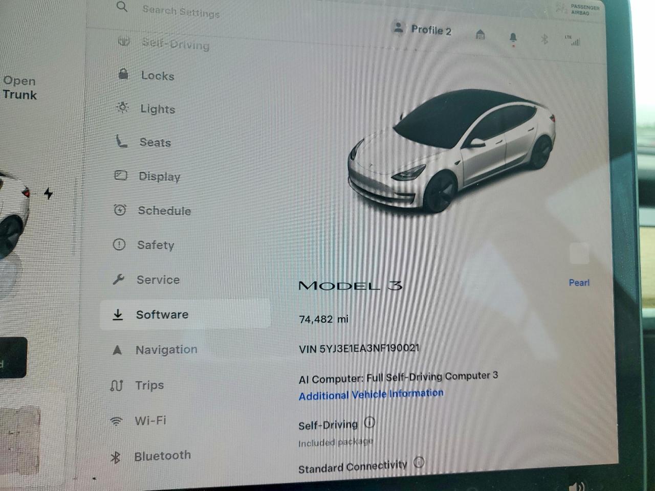 2022 Tesla Model 3 White vin: 5YJ3E1EA3NF190021