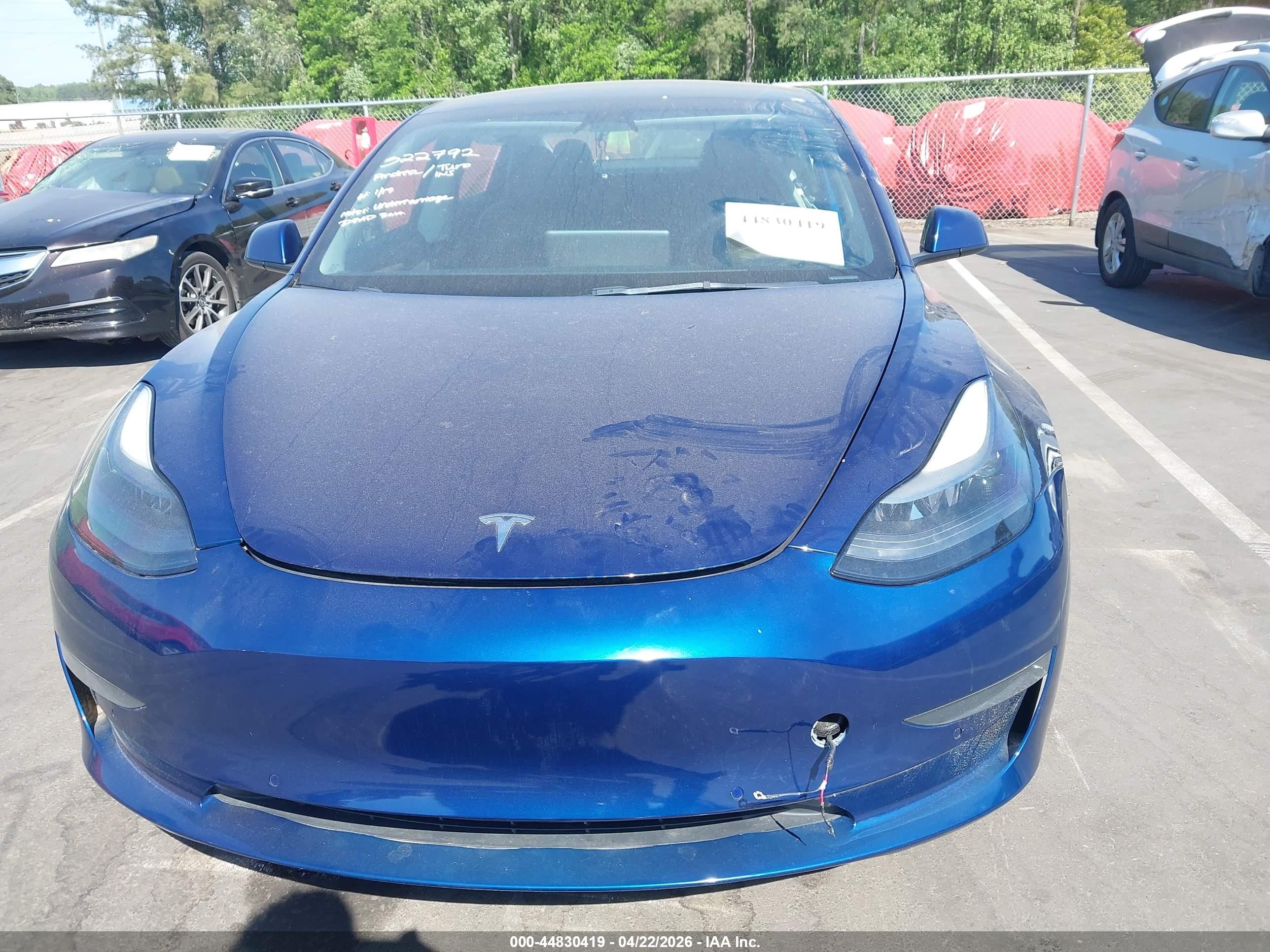 2022 Tesla Model 3 Rear-wheel Drive Dark Blue vin: 5YJ3E1EA3NF322792