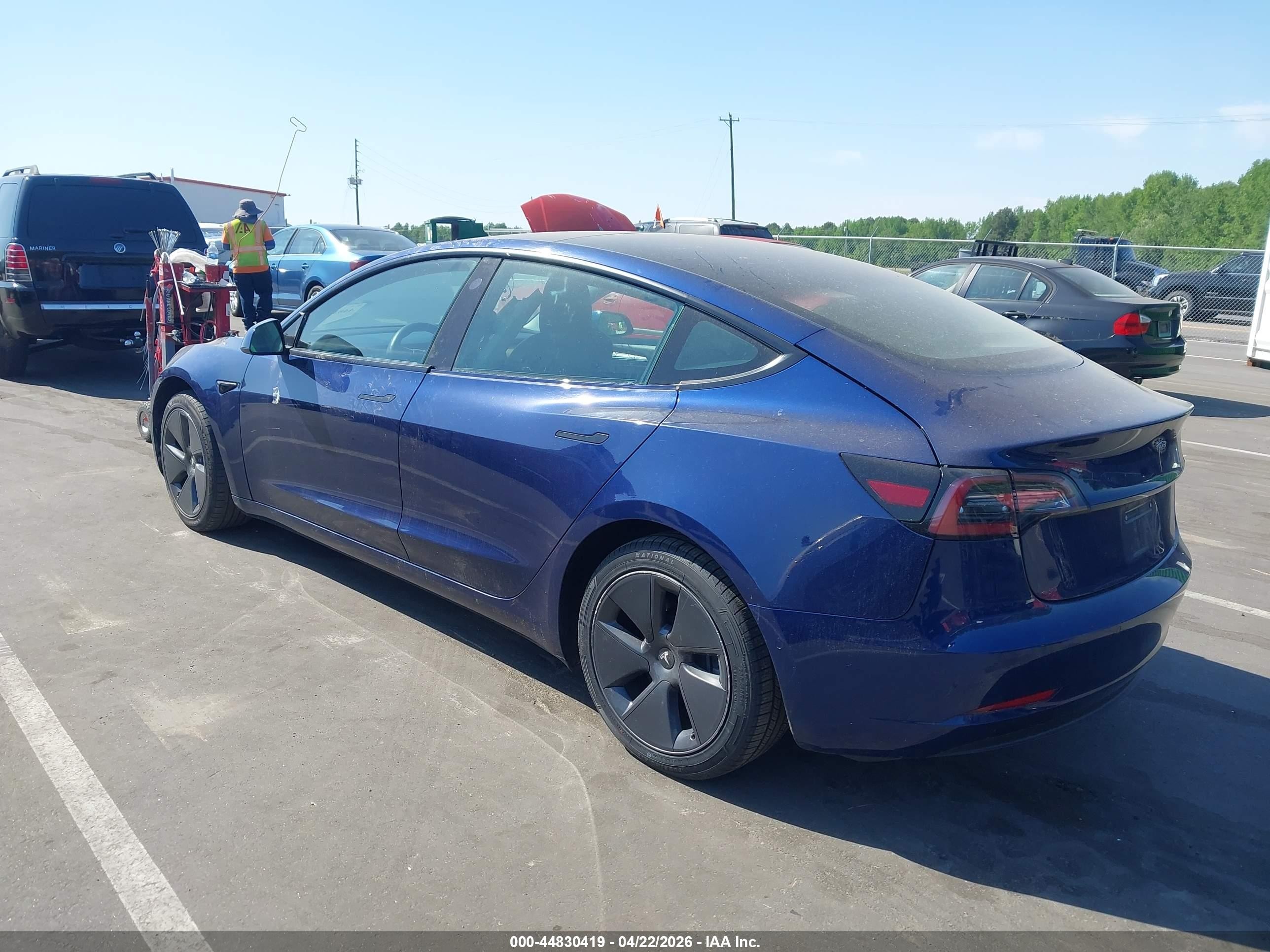 2022 Tesla Model 3 Rear-wheel Drive Dark Blue vin: 5YJ3E1EA3NF322792
