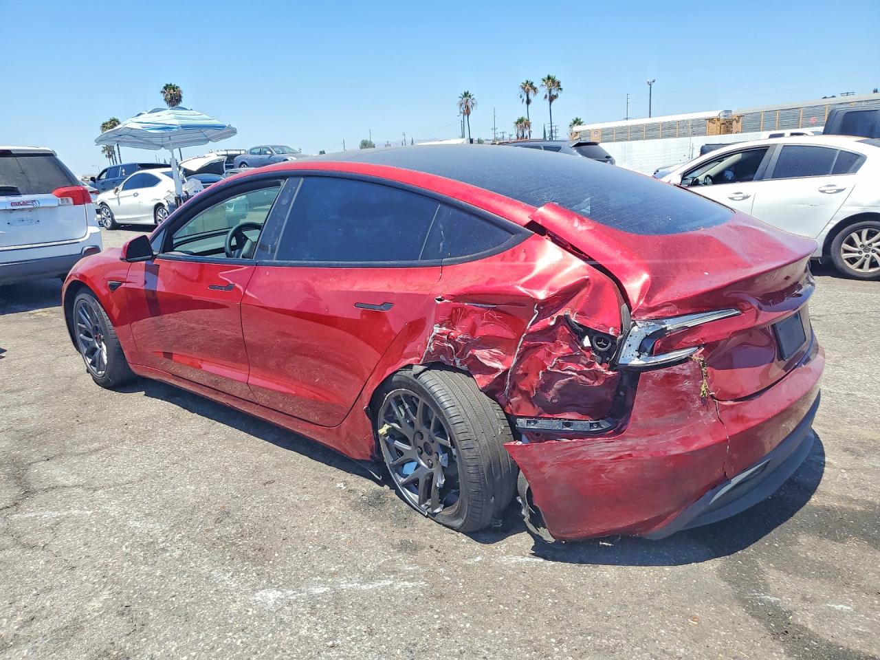 2025 Tesla Model 3 Red vin: 5YJ3E1EA3SF983797