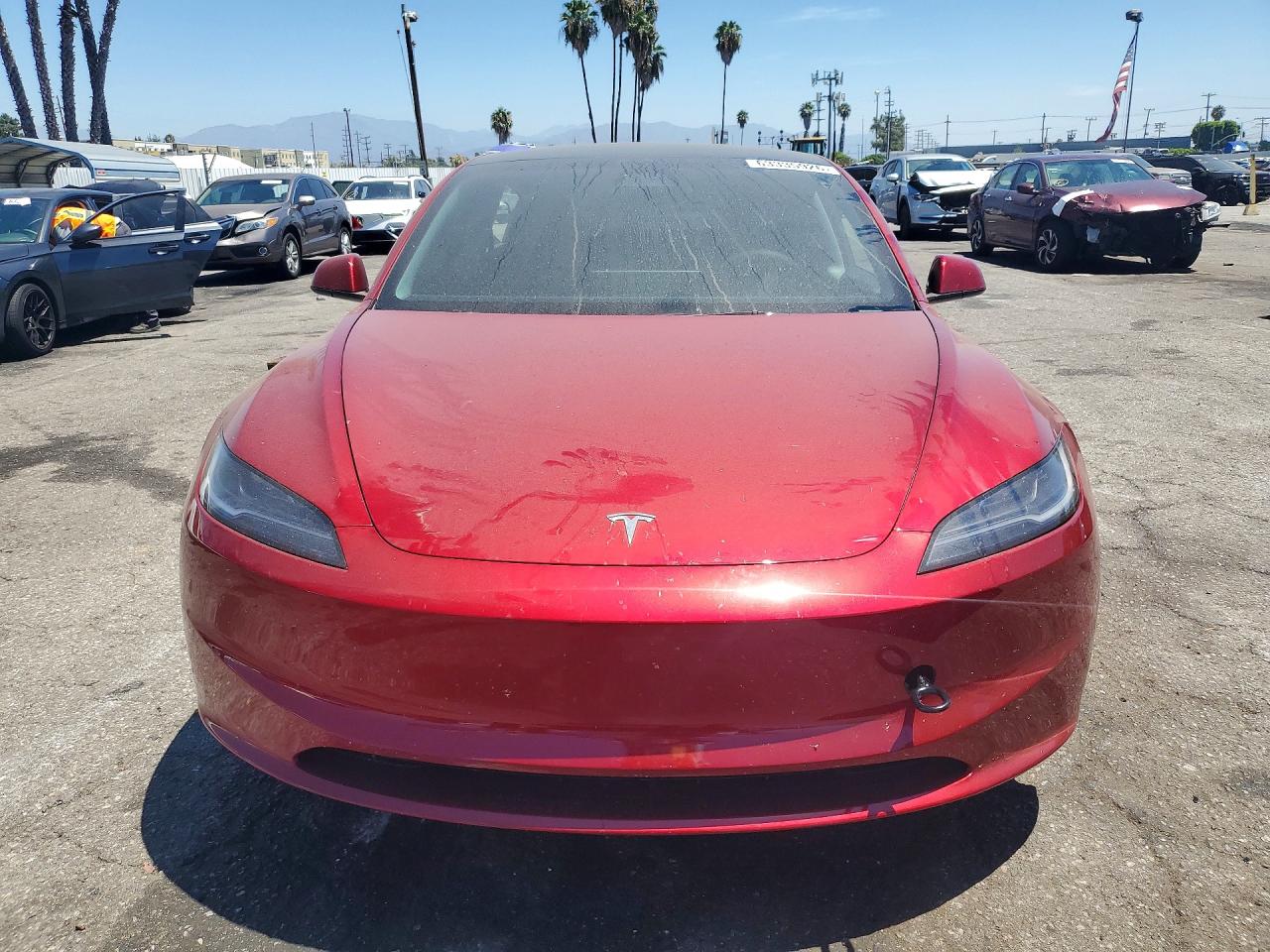 2025 Tesla Model 3 Red vin: 5YJ3E1EA3SF983797