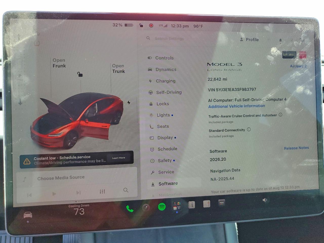 2025 Tesla Model 3 Red vin: 5YJ3E1EA3SF983797