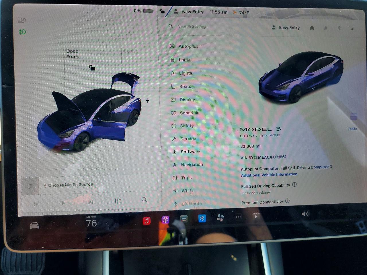 2018 Tesla Model 3 Blue vin: 5YJ3E1EA6JF031861