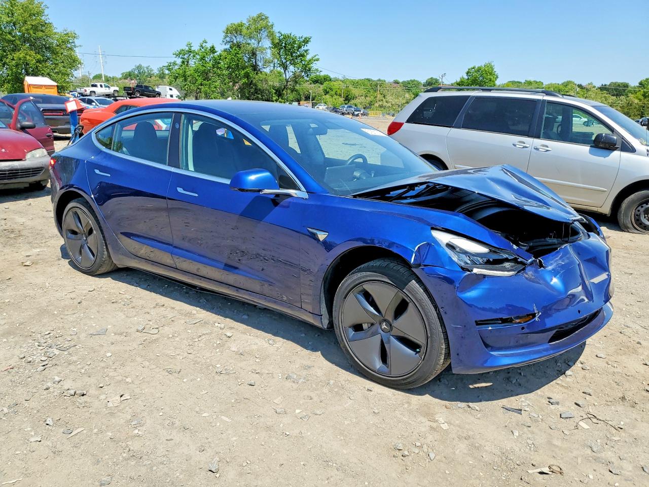 2018 Tesla Model 3 Blue vin: 5YJ3E1EA6JF031861