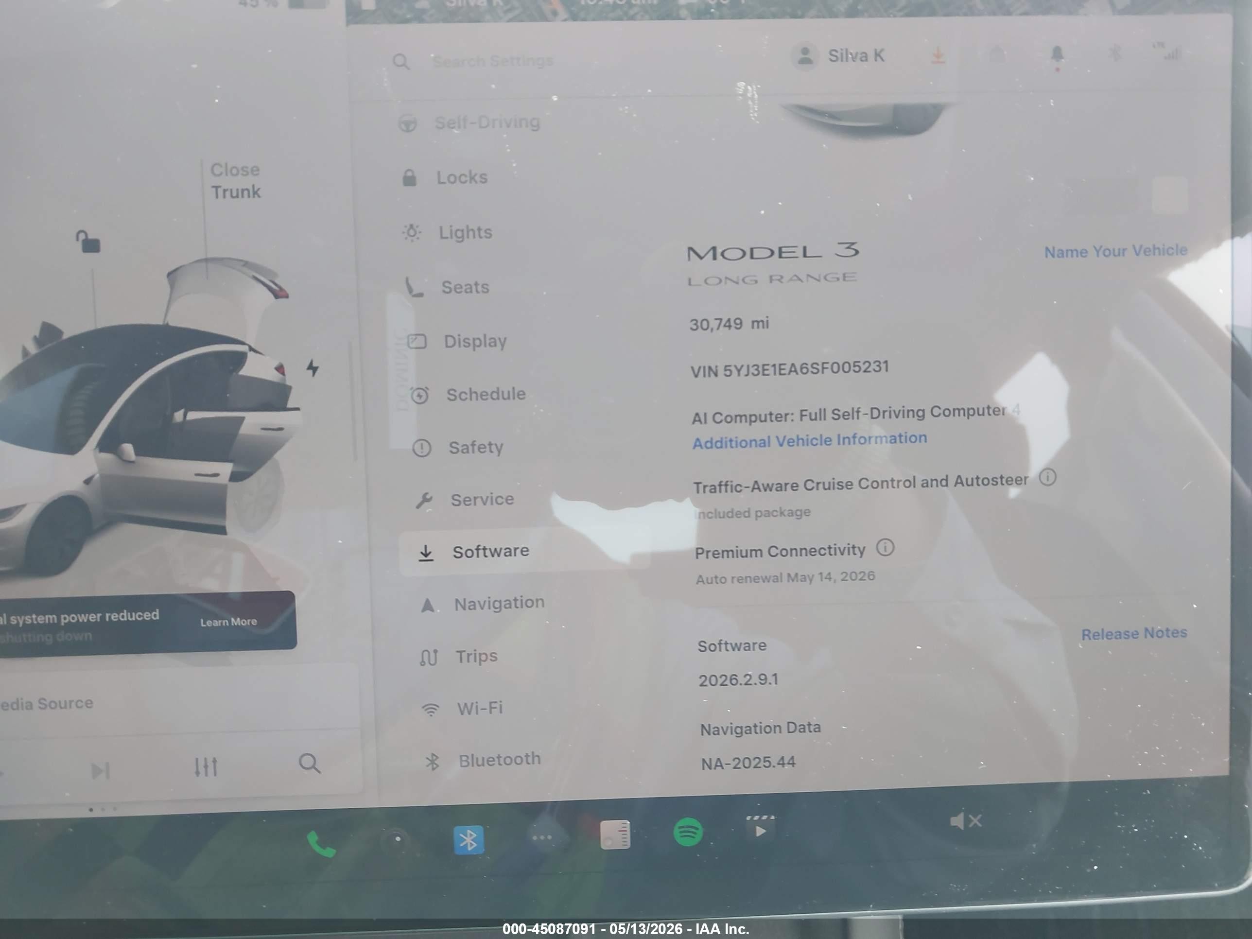 2025 Tesla Model 3 Long Range Rear-wheel Drive/standard Rear-wheel Drive White vin: 5YJ3E1EA6SF005231