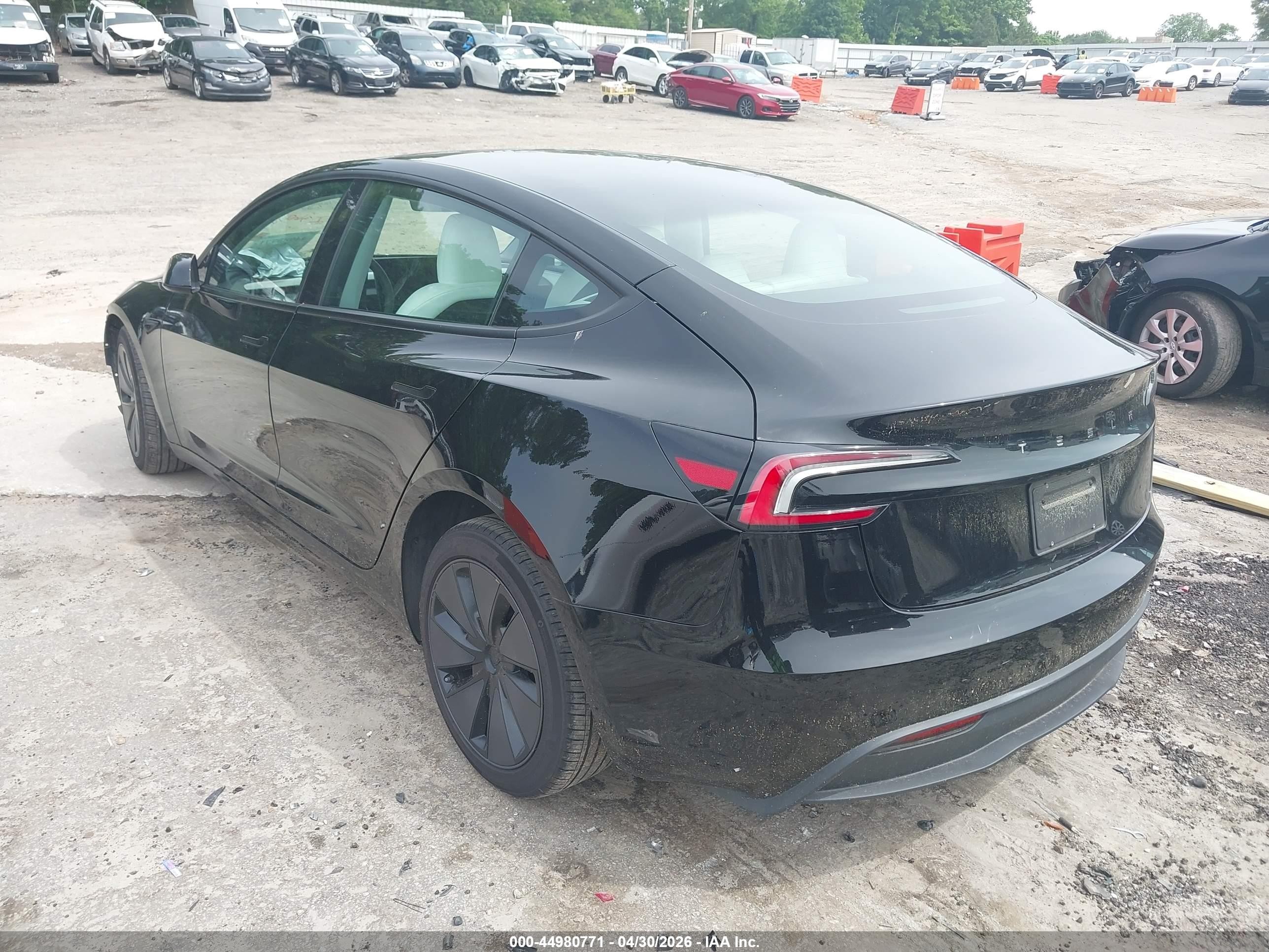 2025 Tesla Model 3 Long Range Rear-wheel Drive/standard Rear-wheel Drive Black vin: 5YJ3E1EA6SF934870