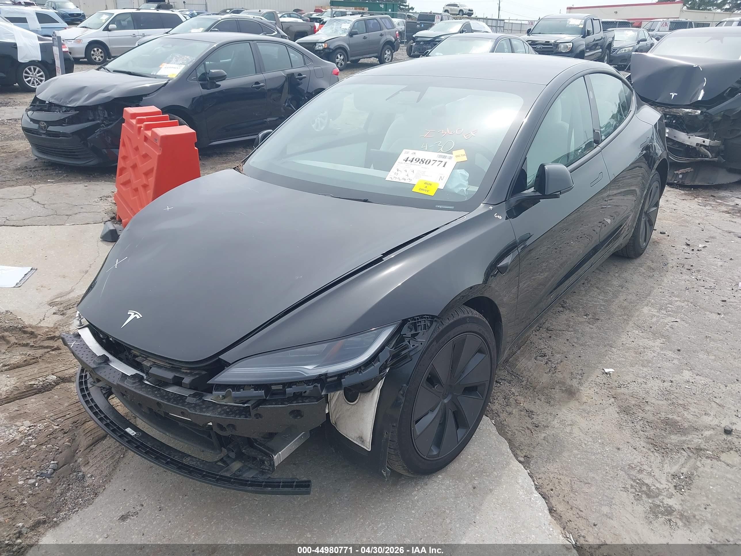 2025 Tesla Model 3 Long Range Rear-wheel Drive/standard Rear-wheel Drive Black vin: 5YJ3E1EA6SF934870